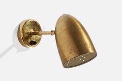 Danish Designer, Wall Light, Brass, Denmark, 1940s