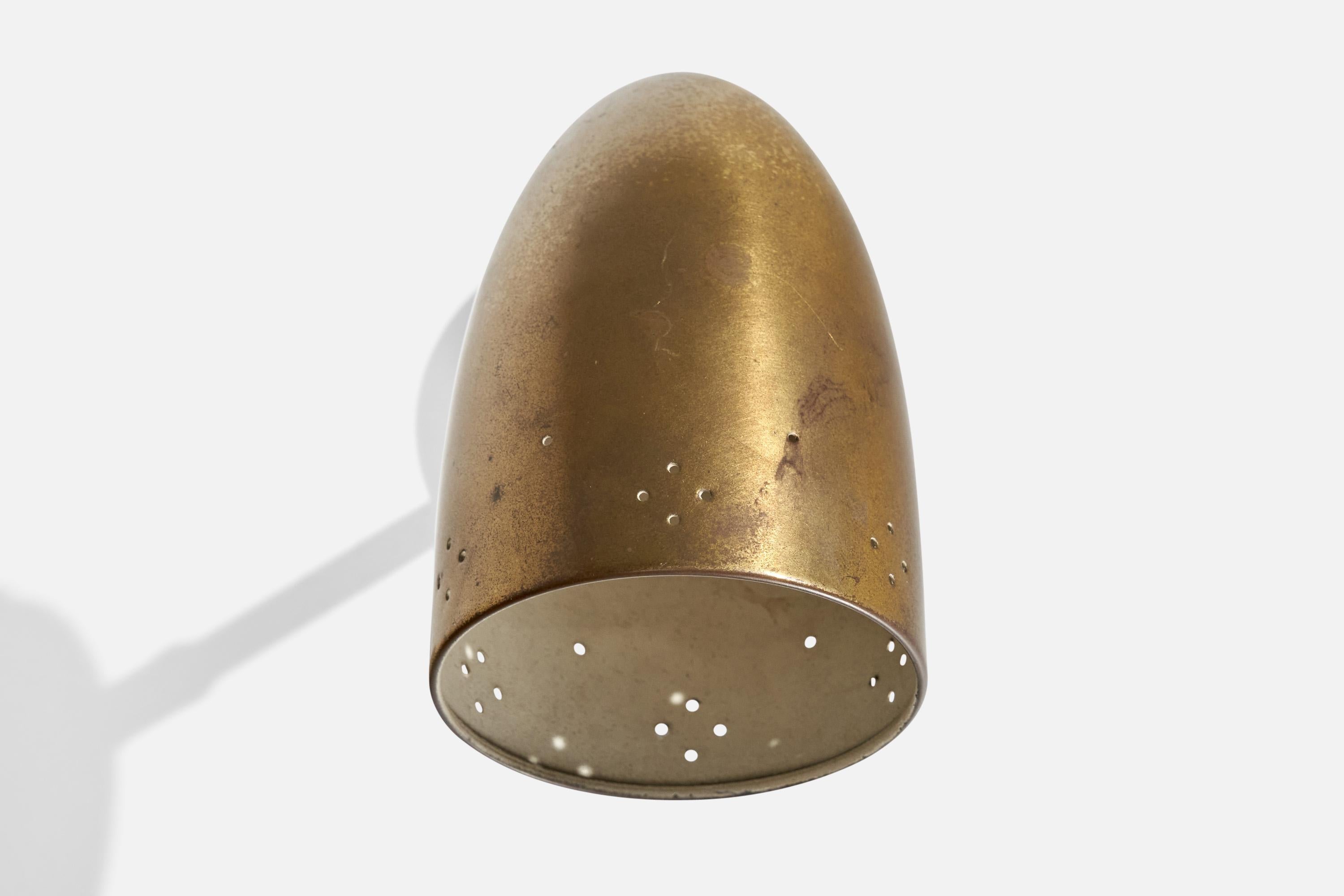 Scandinavo moderno Designer danese, lampada da parete, ottone, Danimarca, anni '40 in vendita