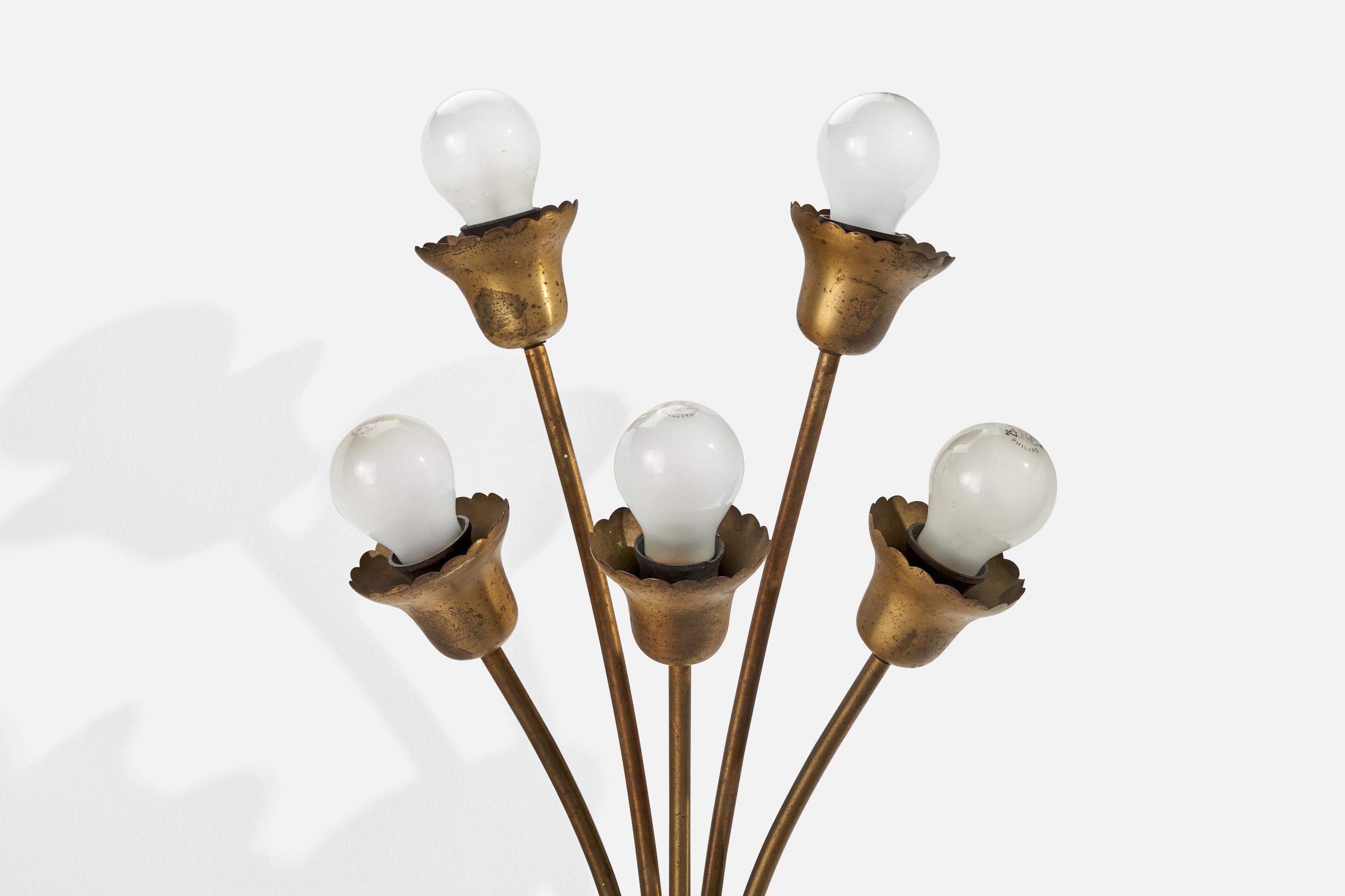 Ottone Designer danese, lampada da parete, ottone, Danimarca, anni '40 in vendita