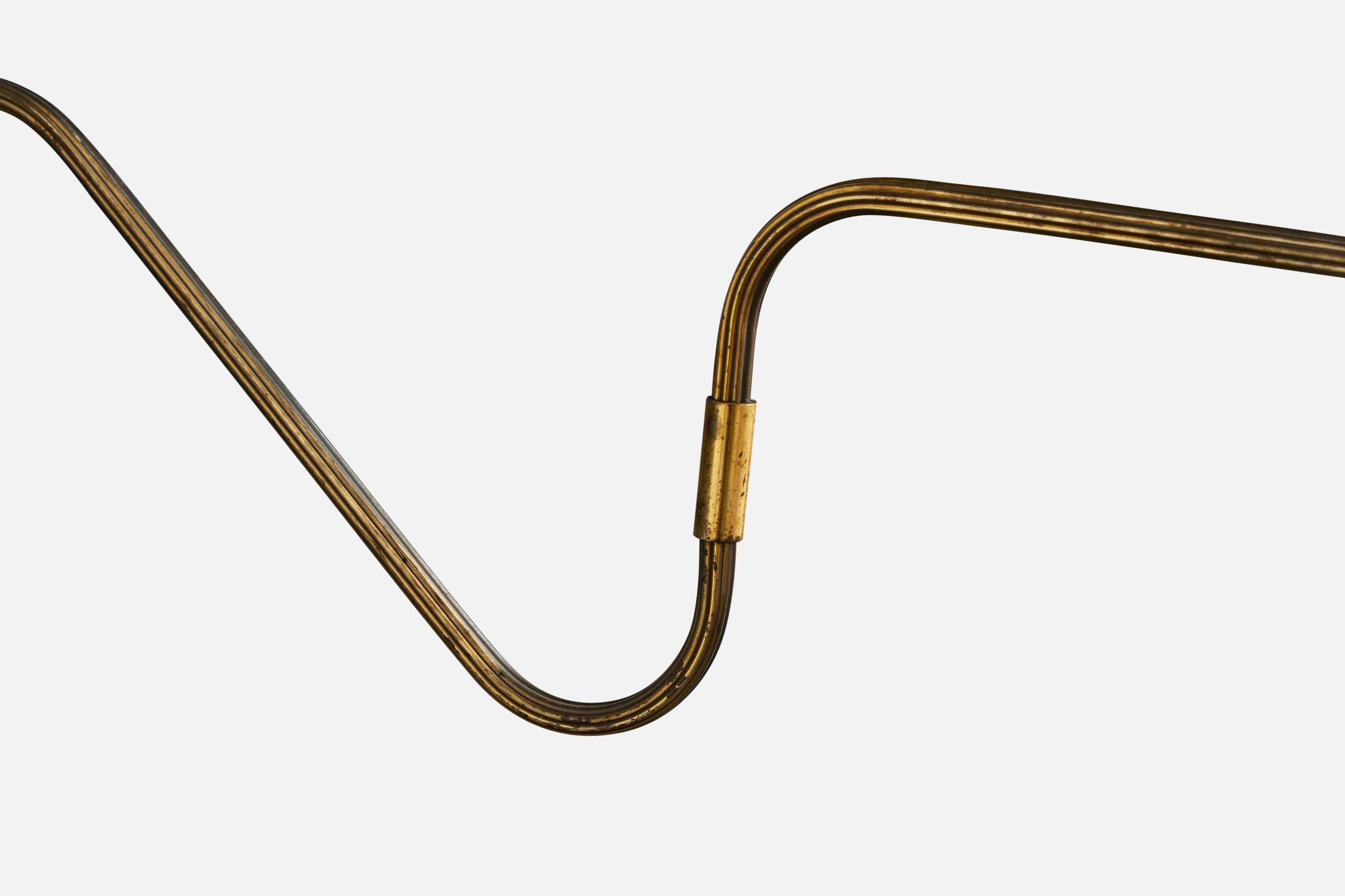 Ottone Designer danese, lampada da parete, ottone, tessuto, Danimarca, anni '1950 in vendita