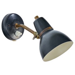 Danish Designer, Wall Light, Brass, Metal, Denmark, 1950s