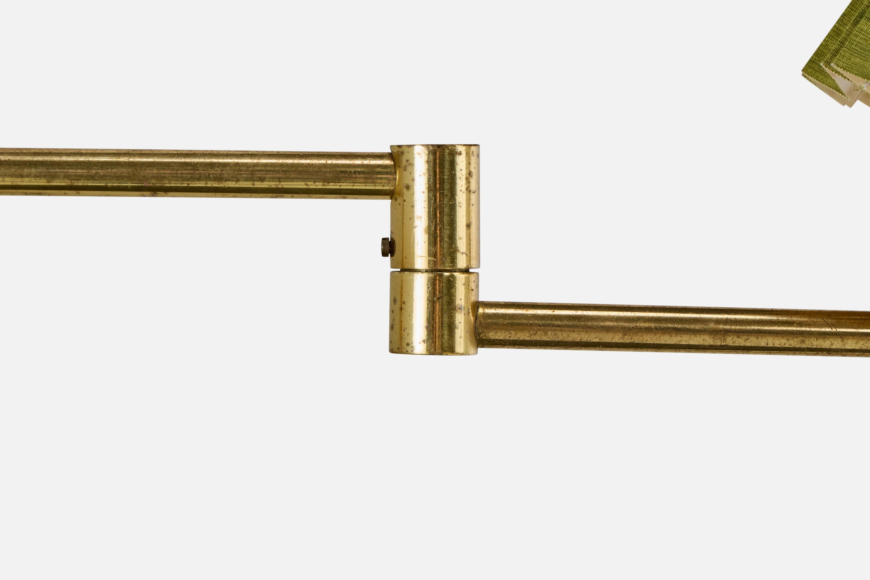 Danish Designer, Wall Light, Brass, Paper, Denmark, 1970s For Sale 2