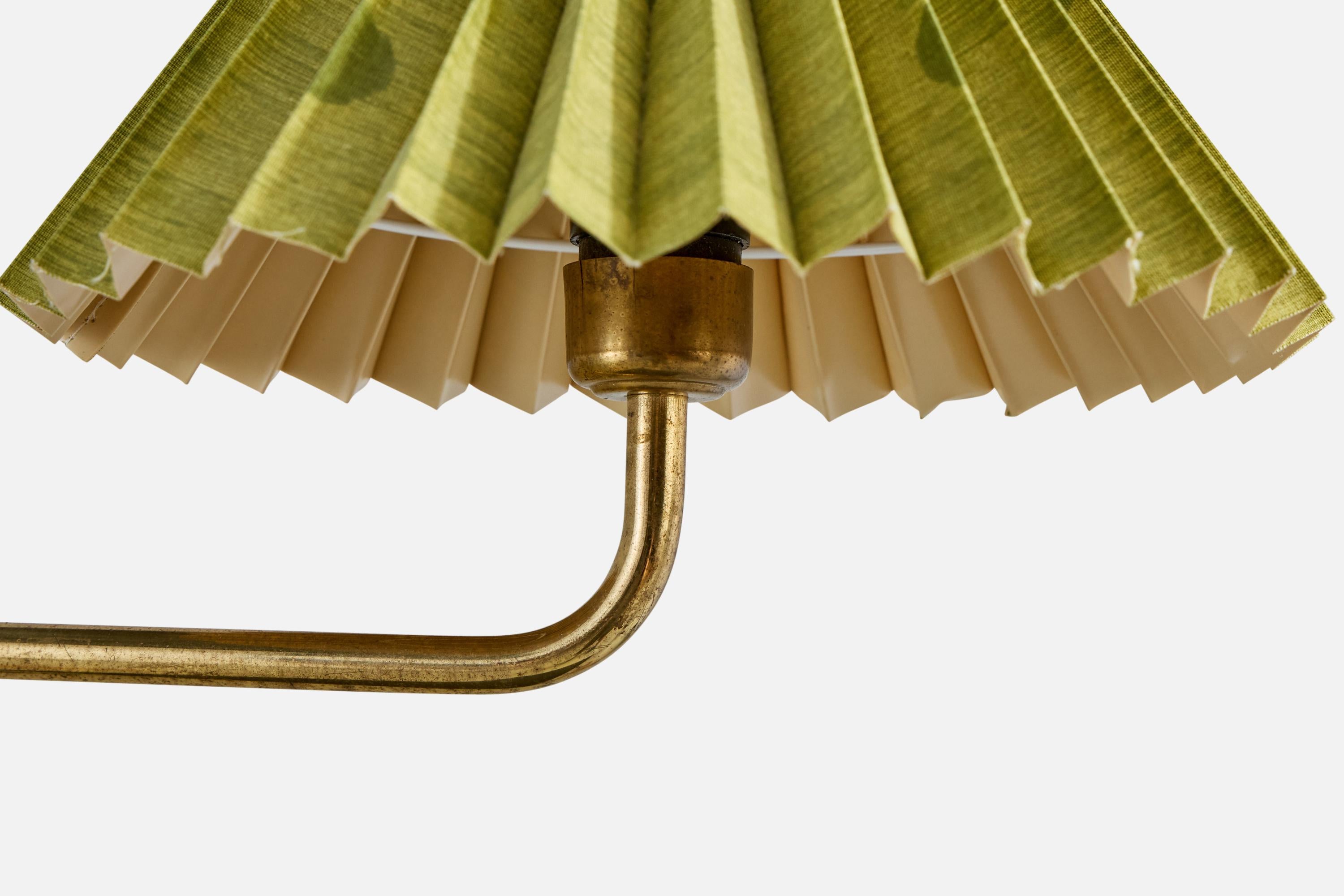 Danish Designer, Wall Light, Brass, Paper, Denmark, 1970s For Sale 3