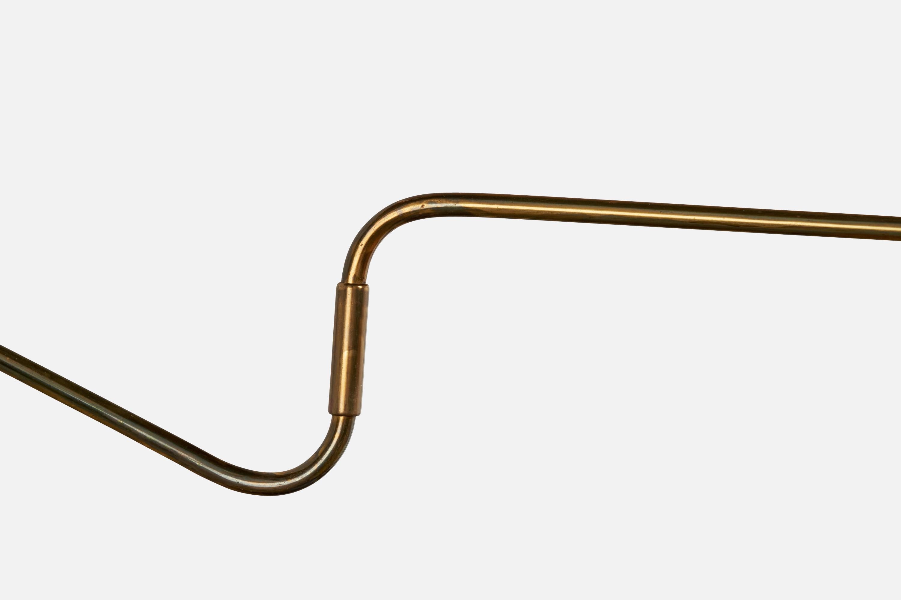 Danish Designer, Wall Light, Brass, Plastic Band, Denmark, 1940s For Sale 3