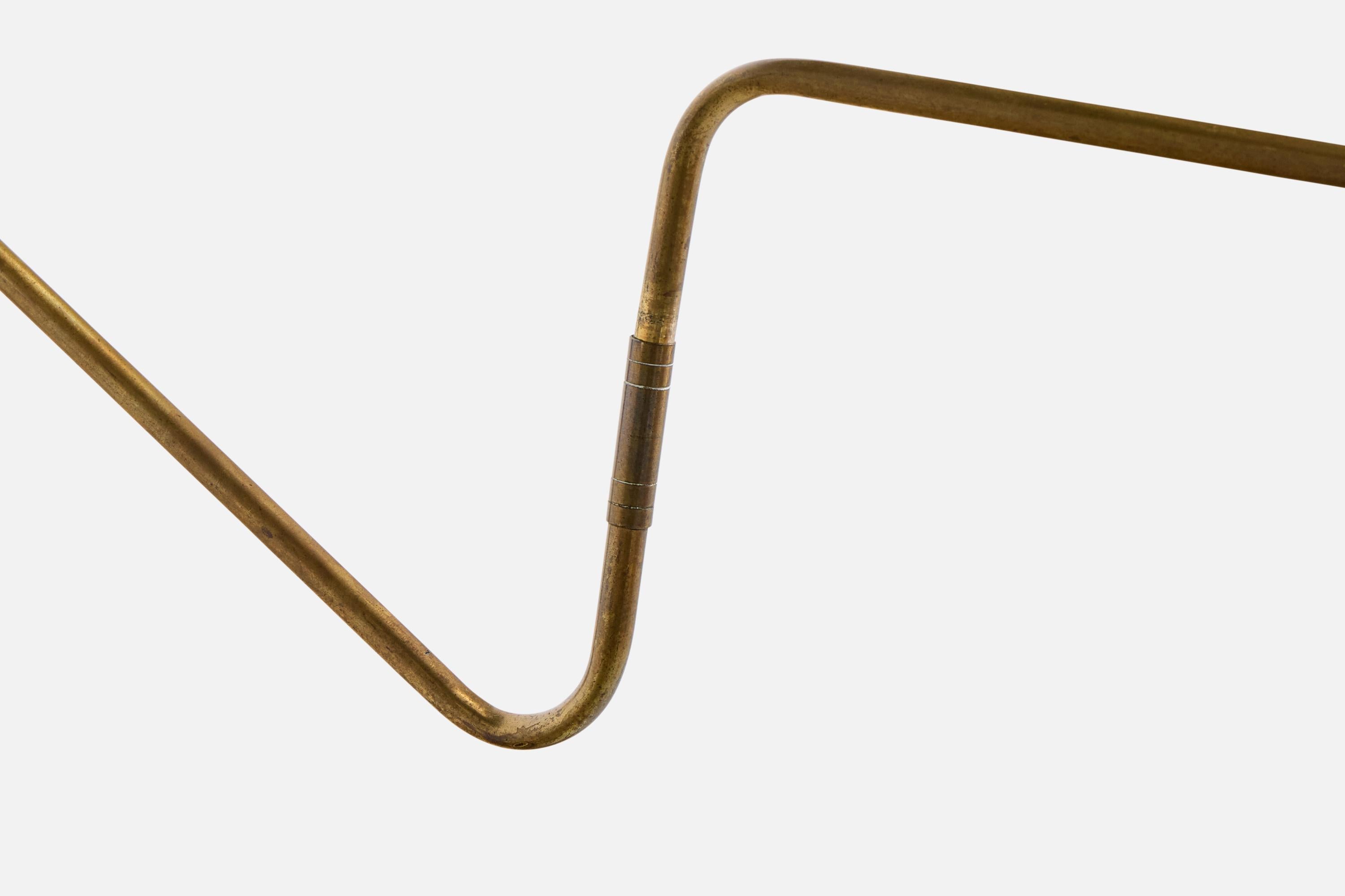Danish Designer, Wall Light, Brass, Rattan, Denmark, 1940s 2