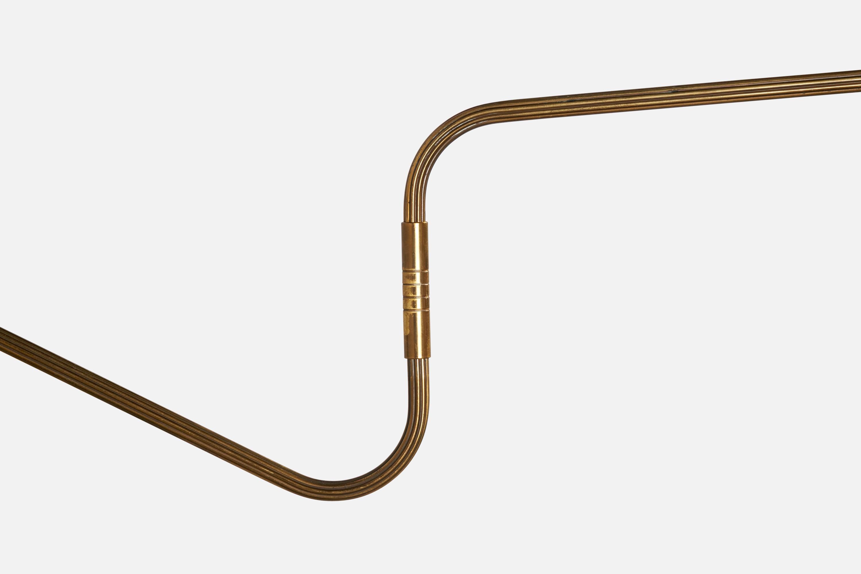 Dänische Designerin, Wandleuchte, Messing, Rattan, Dänemark, 1940er Jahre im Angebot 2