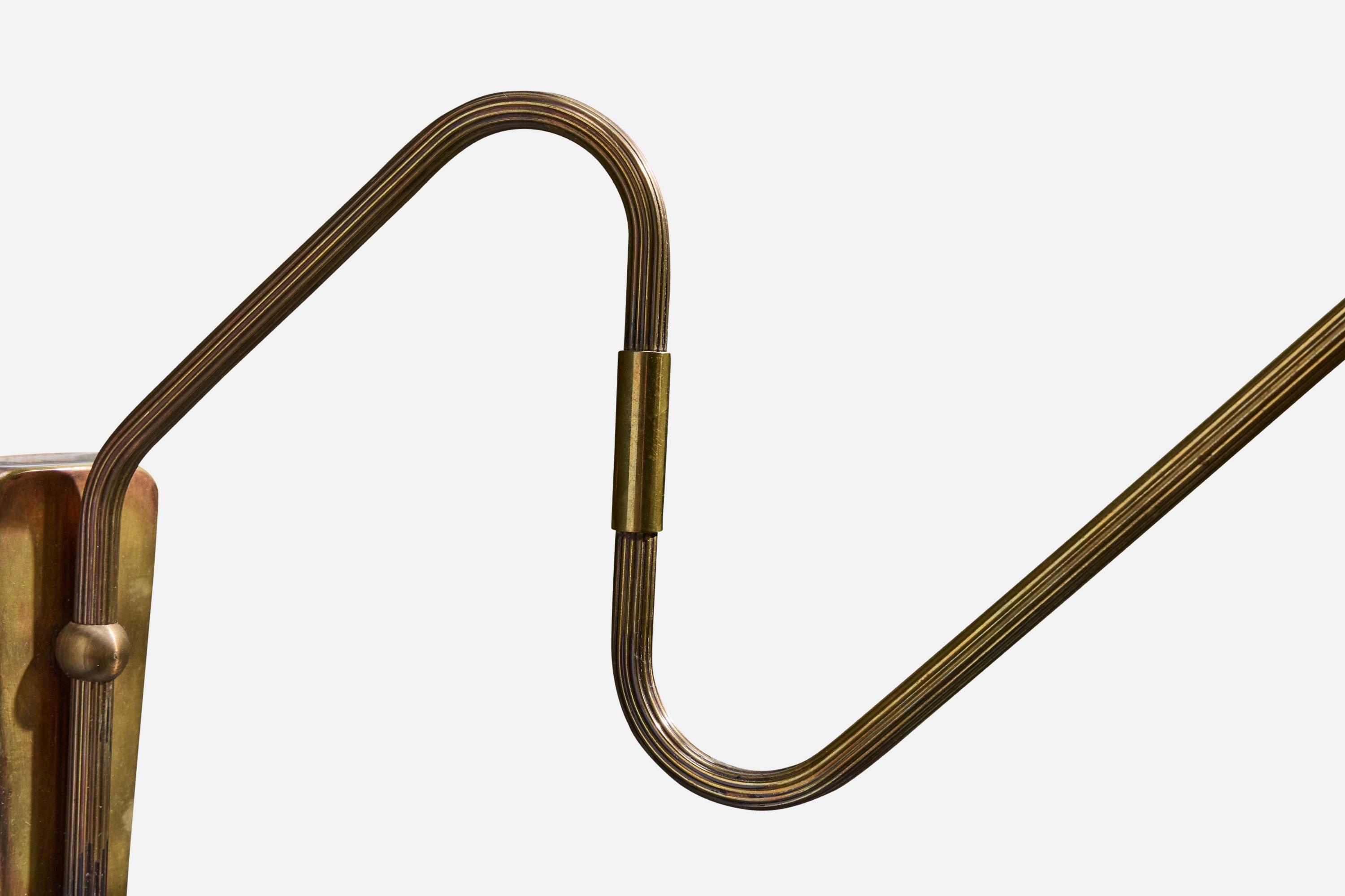 Rattan Designer danese, lampada da parete, ottone, rattan, Danimarca, anni '1950 in vendita