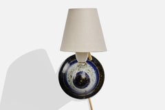 Danish Designer, Wall Light, Ceramic, Fabric, Denmark, 1960s