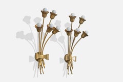 Danish Designer, Wall Lights, Brass, Denmark, 1950s