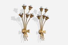 Danish Designer, Wall Lights, Brass, Denmark, 1950s