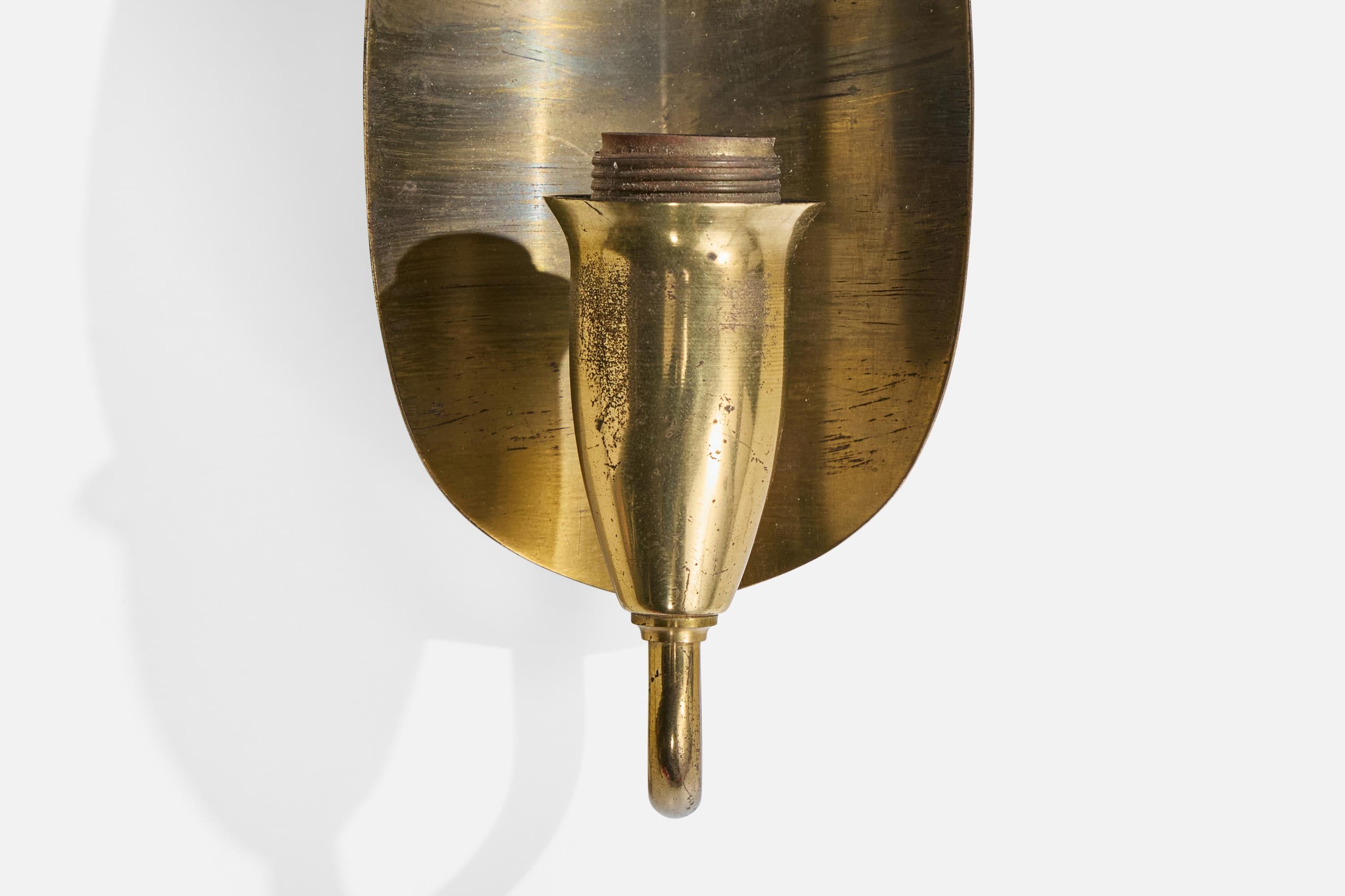 Designer danese, Luci da parete, Ottone, Danimarca, anni '1950 in vendita 1