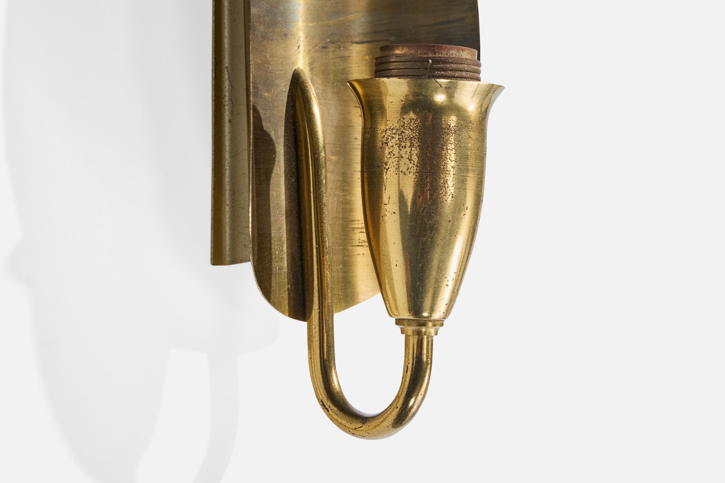 Designer danese, Luci da parete, Ottone, Danimarca, anni '1950 in vendita 2