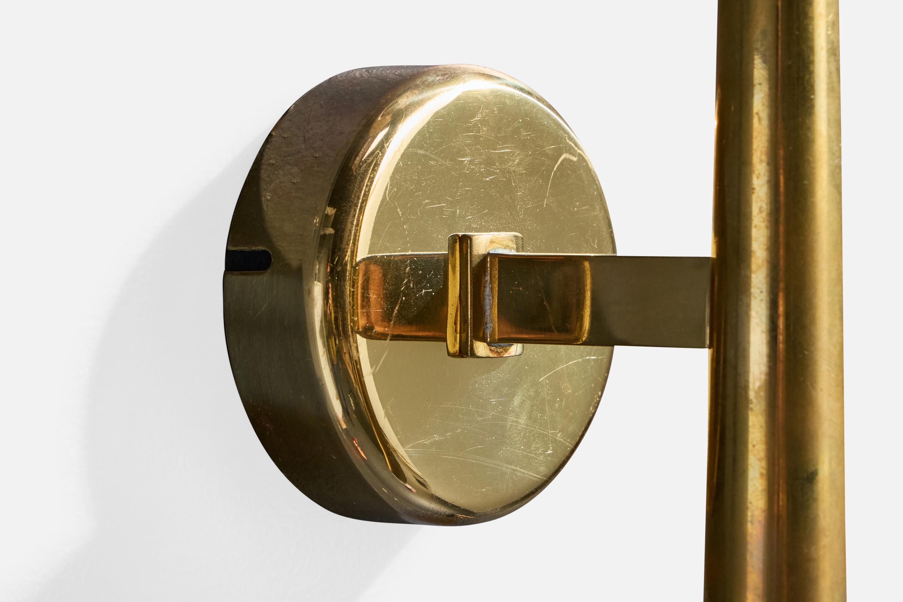 Milieu du XXe siècle Designer danois, Lights murales, laiton, tissu, Danemark, années 1950 en vente