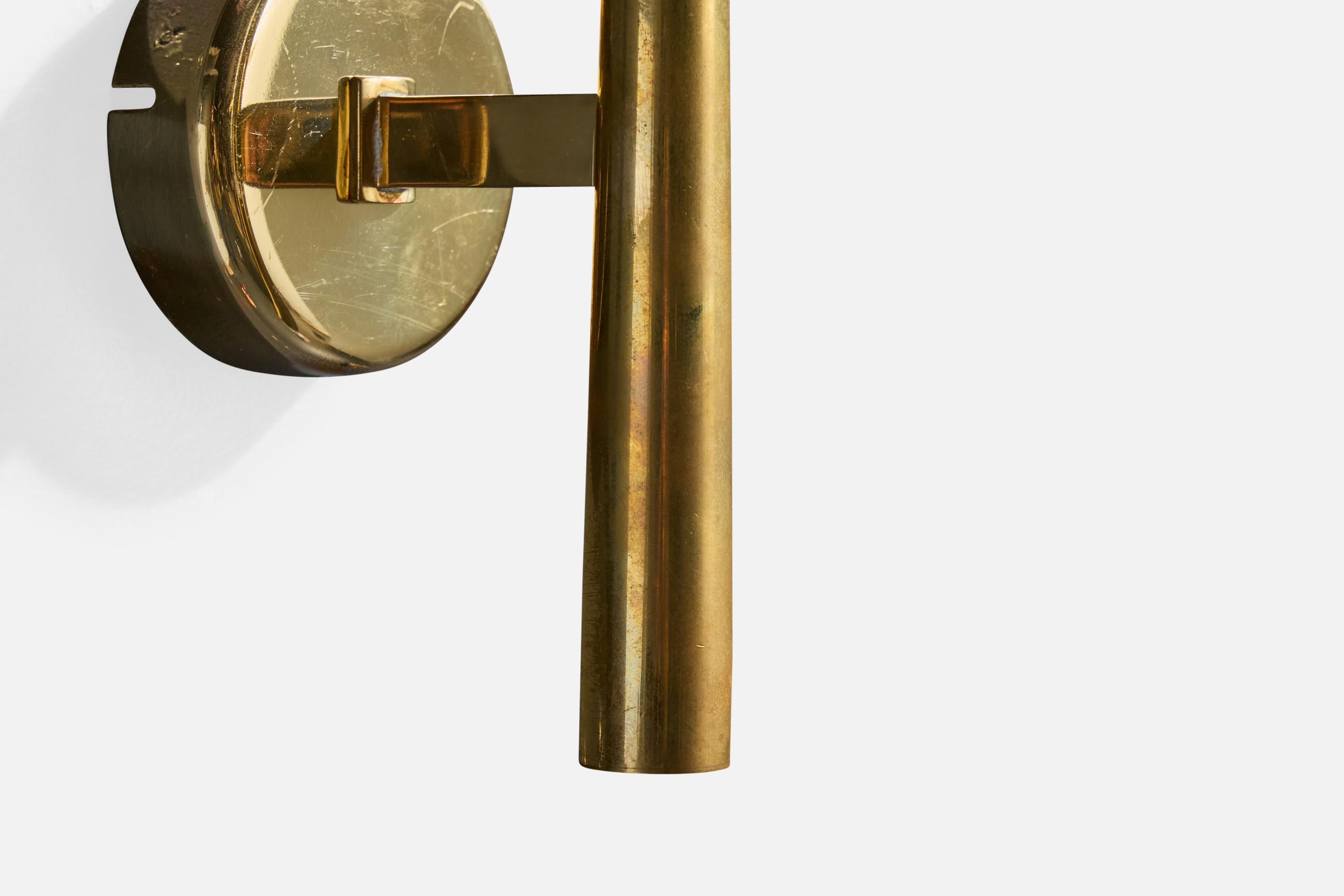 Laiton Designer danois, Lights murales, laiton, tissu, Danemark, années 1950 en vente