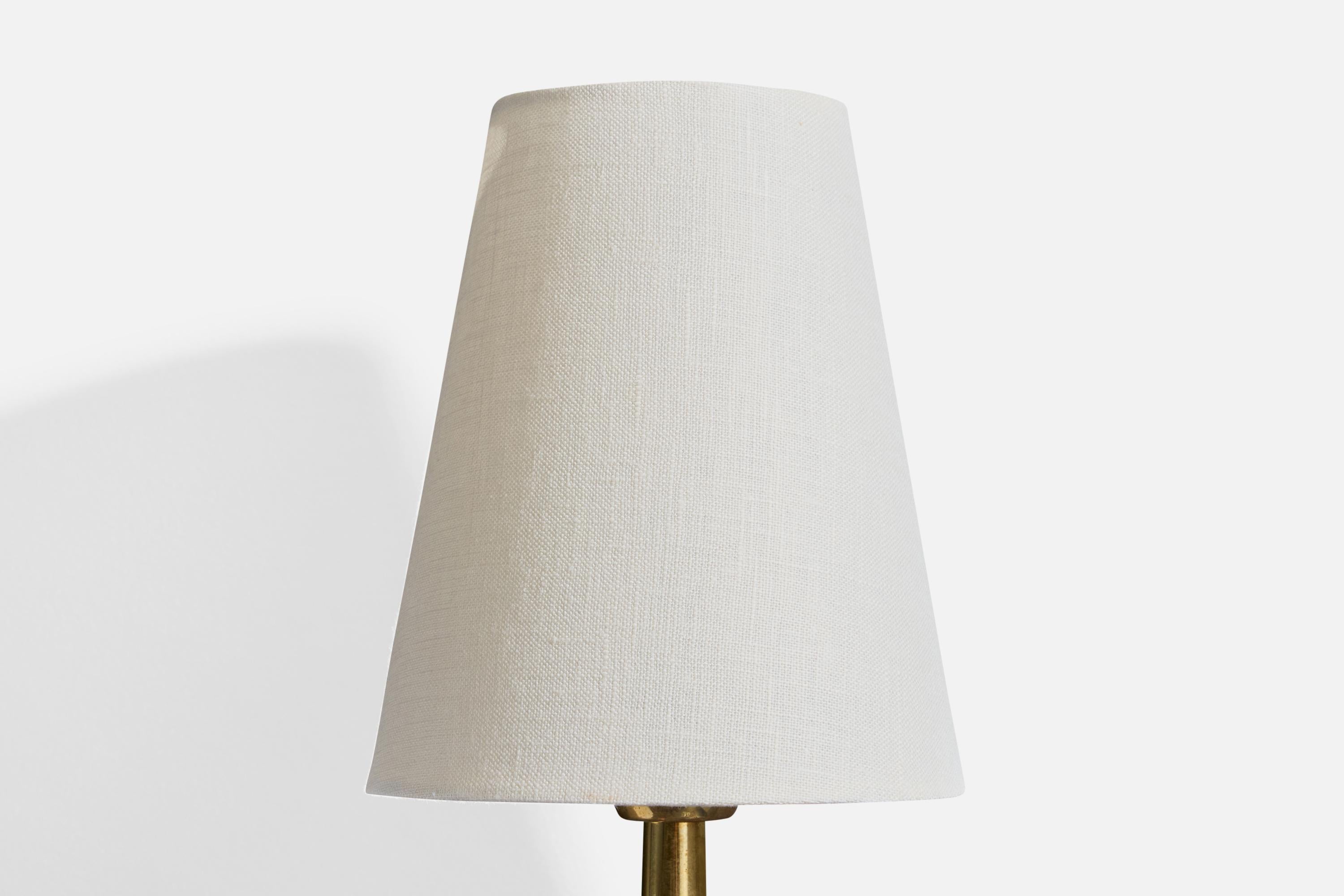 Designer danois, Lights murales, laiton, tissu, Danemark, années 1950 en vente 2