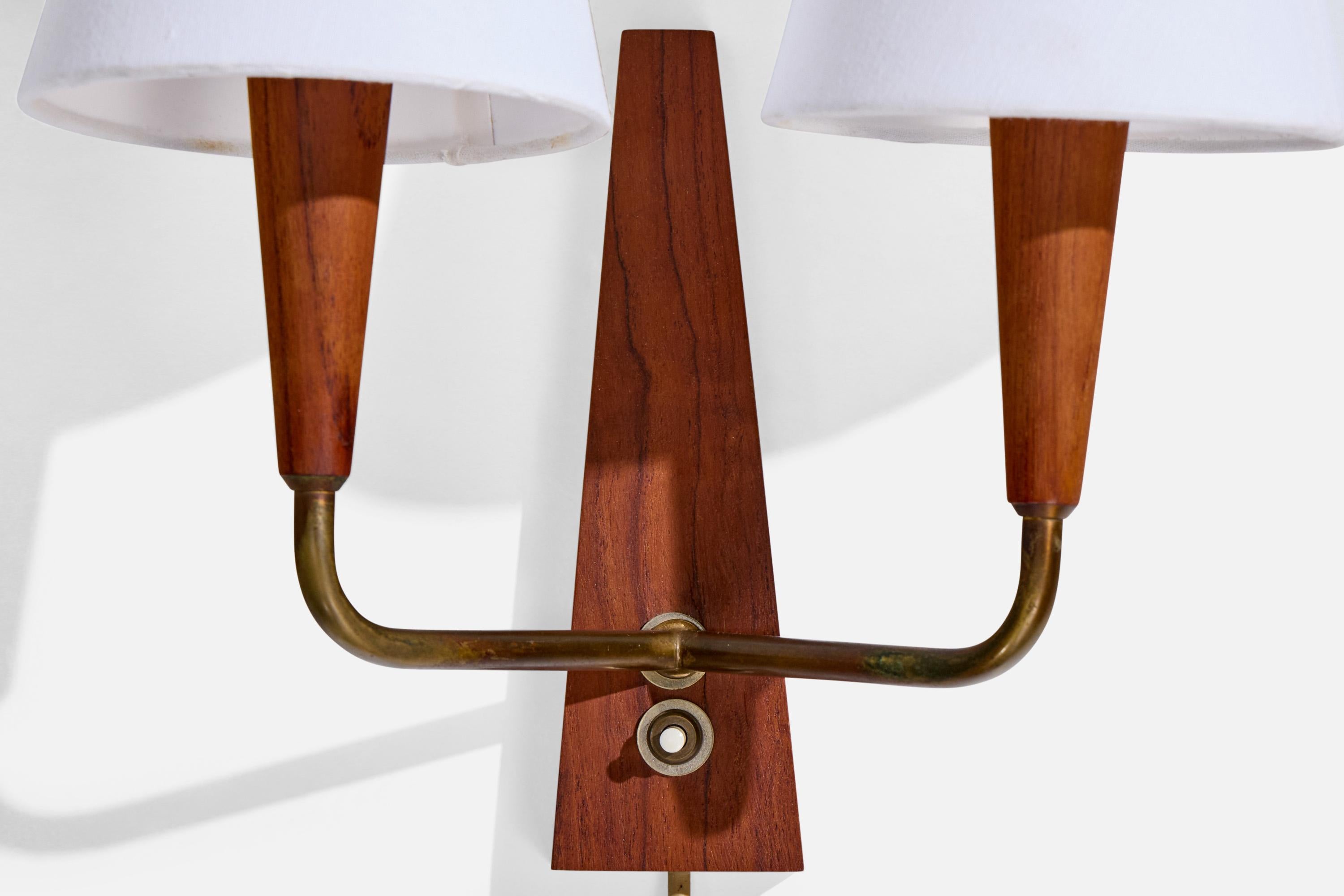 Teck Design/One, appliques, laiton, teck, tissu, Danemark, années 1950 en vente