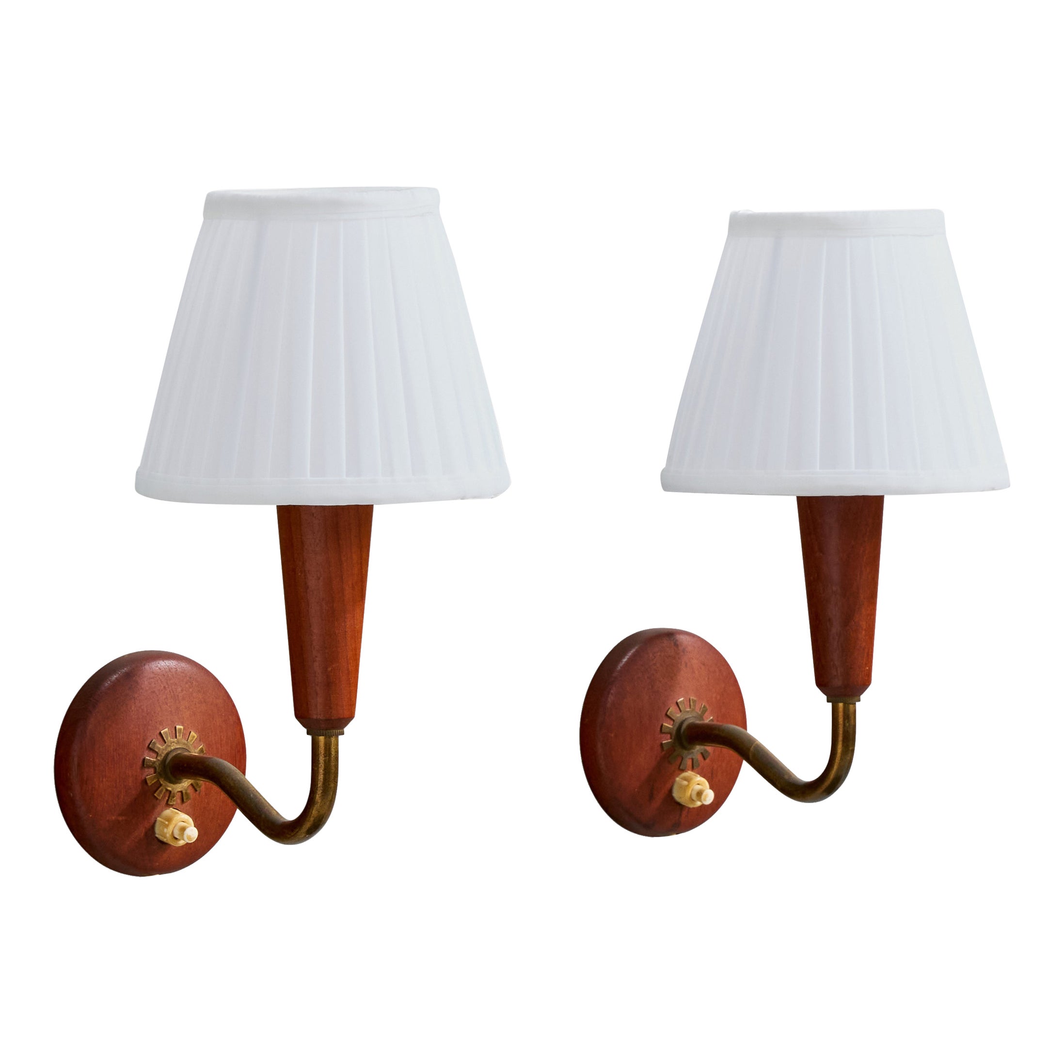 Design/One, appliques, laiton, teck, tissu, Danemark, années 1950 en vente