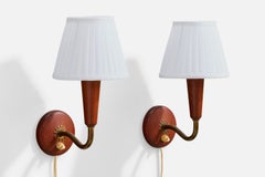Design/One, appliques, laiton, teck, tissu, Danemark, années 1950