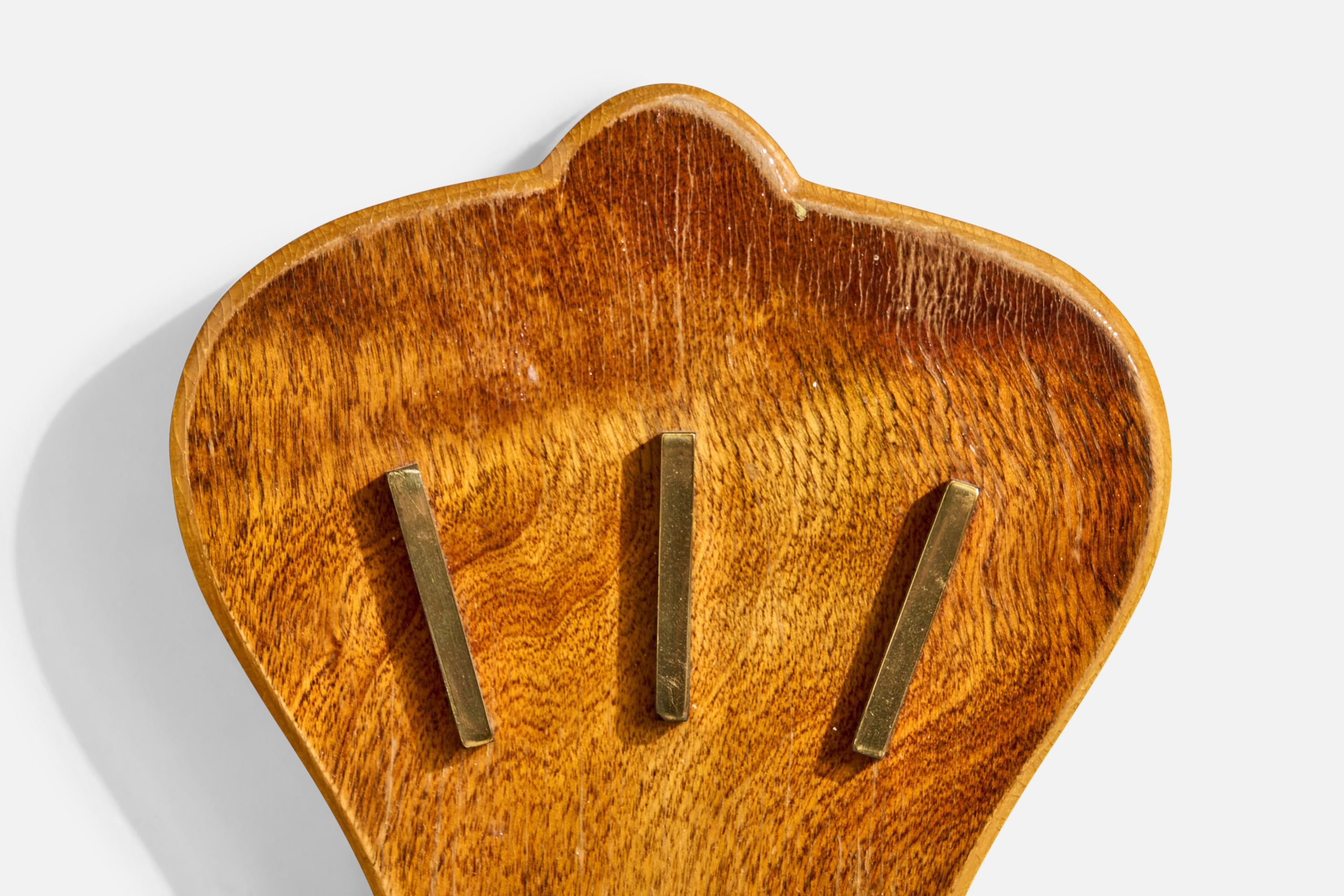 Designer danese, lampade da parete, ottone, legno, tessuto, Danimarca, anni '40 in vendita 1