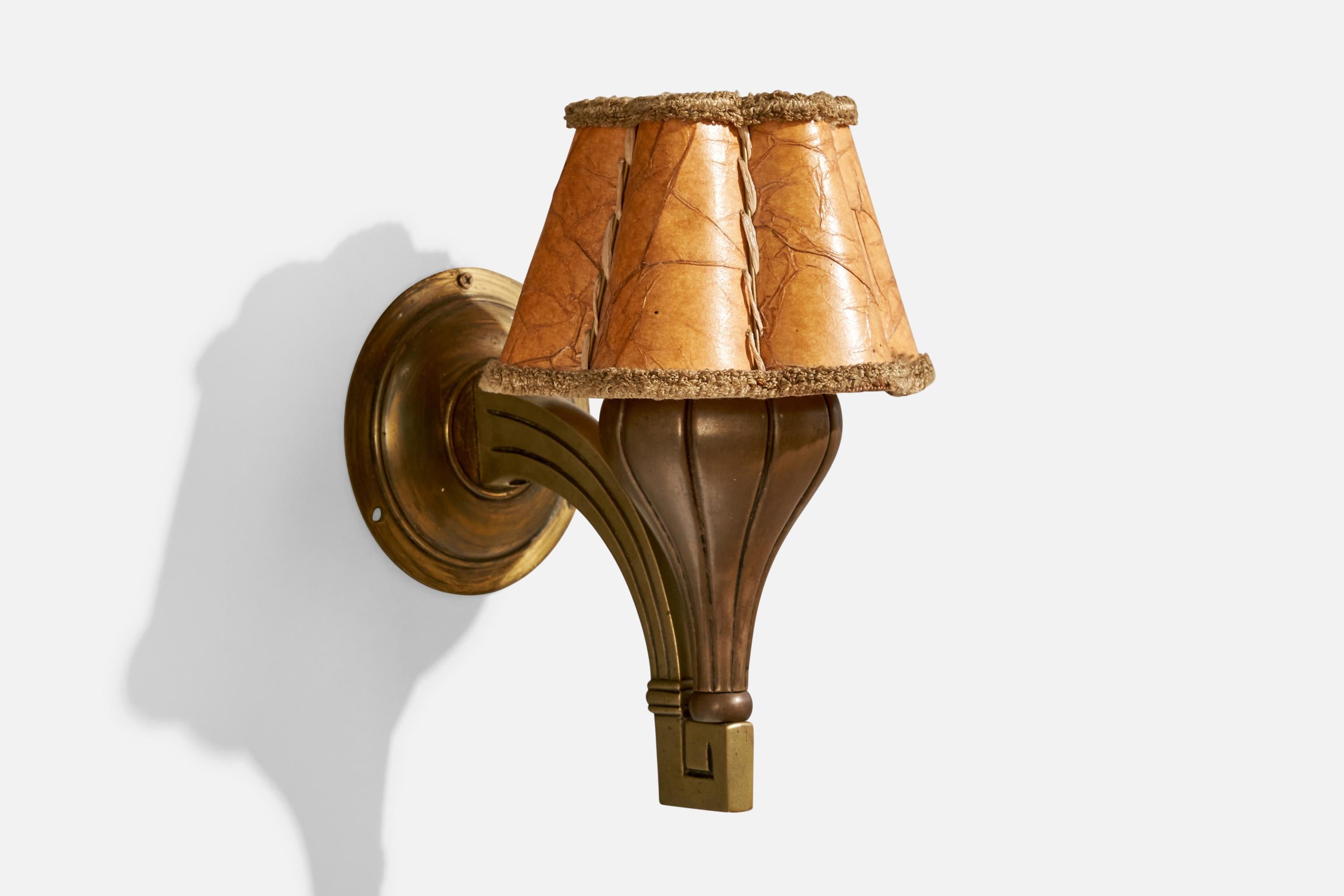 Danois Design/One, Lights, Bronze, Parchemin, Danemark, années 1930 en vente
