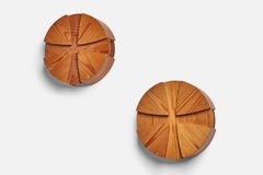 Danish Designer, Wall Lights, Pine, Denmark, 1960s