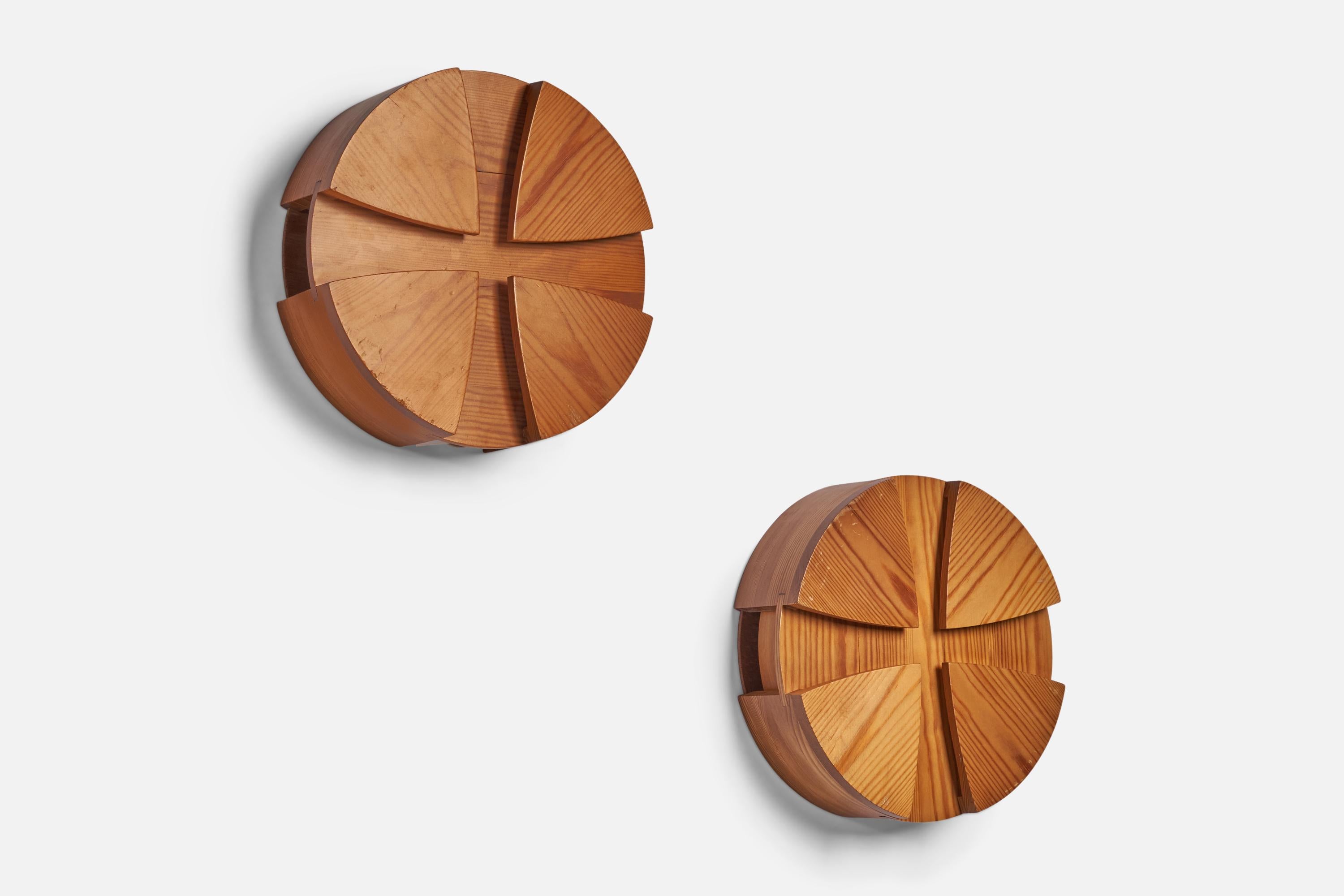 Danois Designer danois, lampes murales, pin, Danemark, années 1960 en vente
