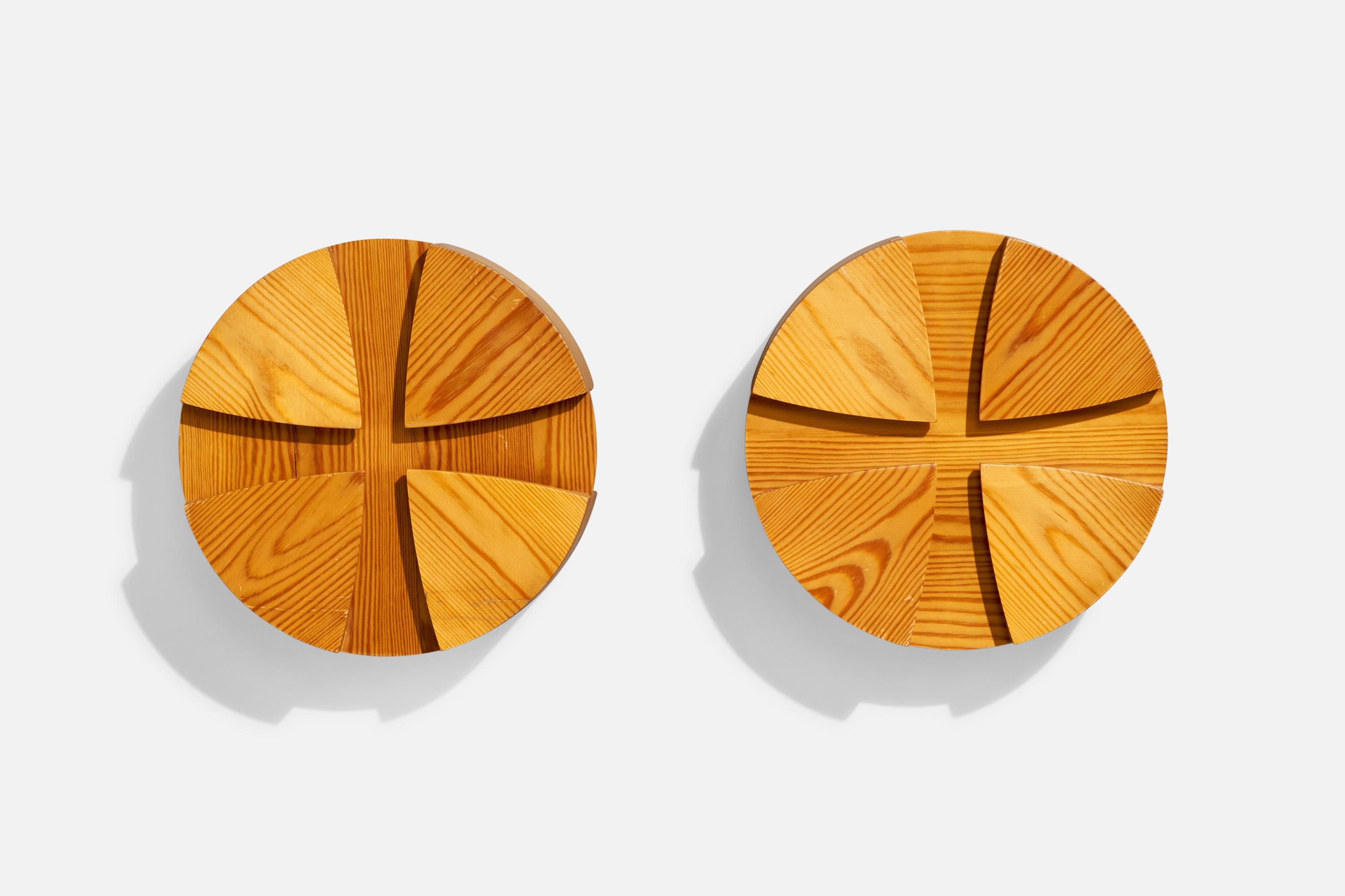 Danois Designer danois, lampes murales, pin, Danemark, années 1970 en vente