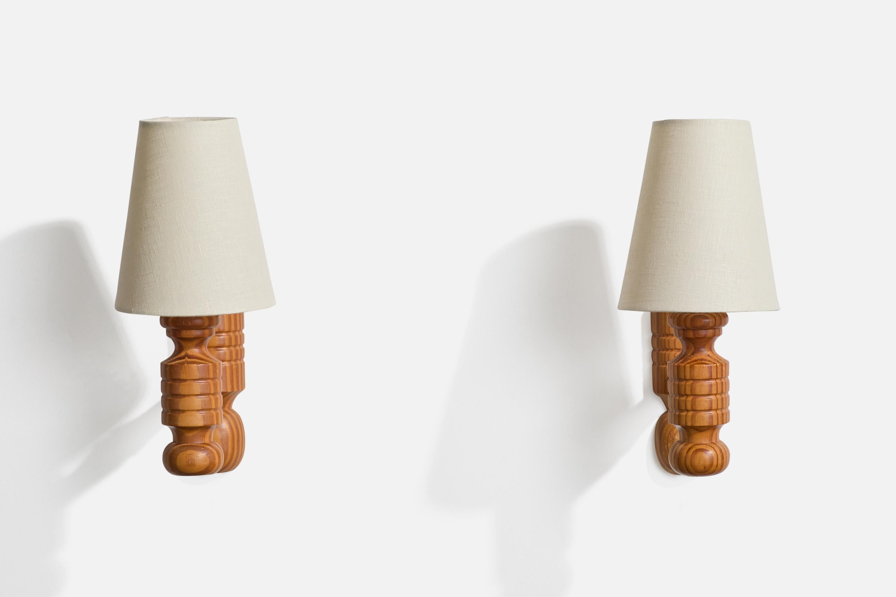 Mid-Century Modern Designer danois, lampes murales, pin, Danemark, années 1970 en vente