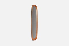 Danish Designer, Wall Mirror, Solid Teak, Mirror Glass, Denmark, 1960s