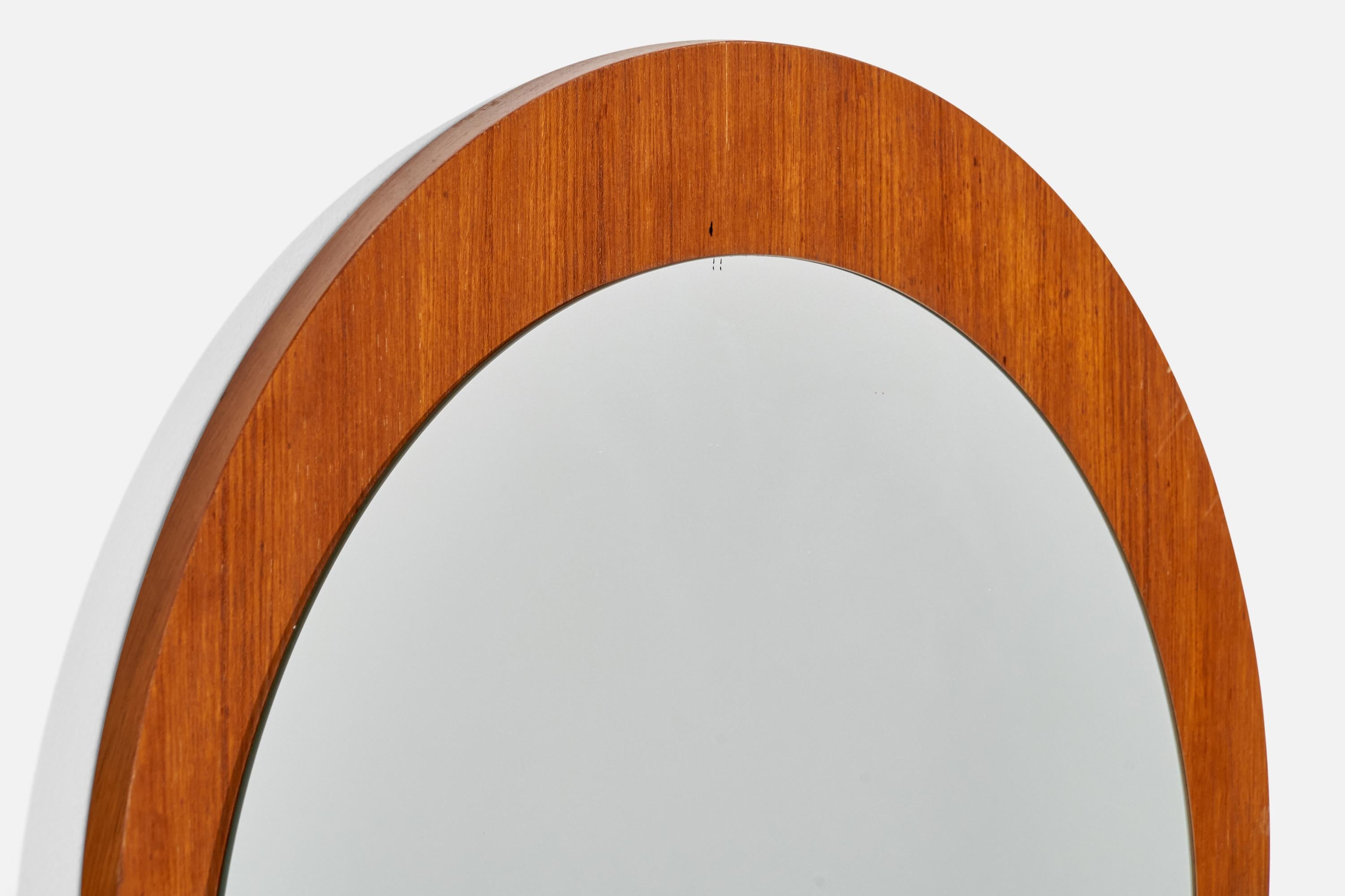 Danois Designer danois, miroir mural, teck, Danemark, années 1950 en vente