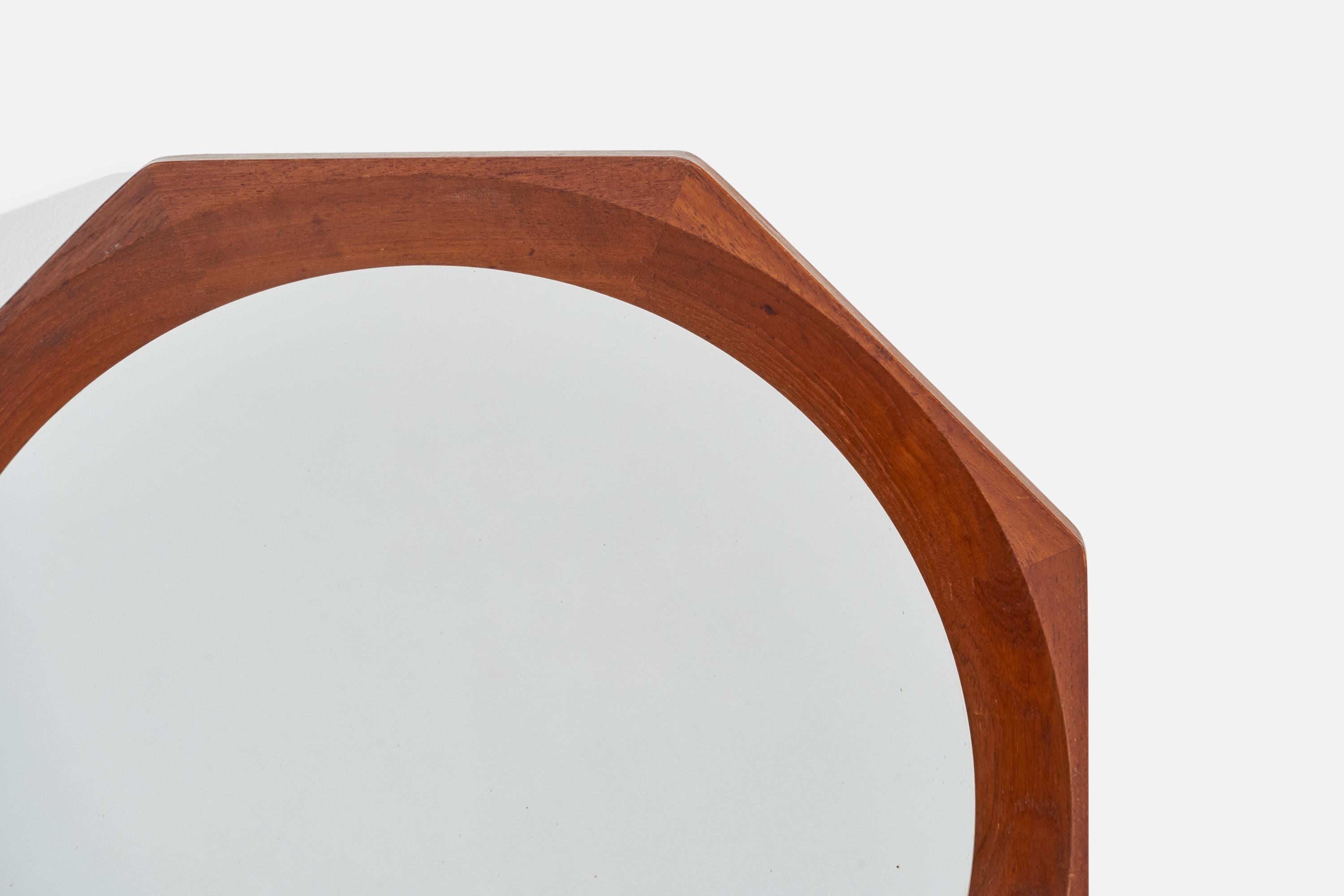 Mid-20th Century Danish Designer, Wall Mirror, Teak, Denmark, 1950s