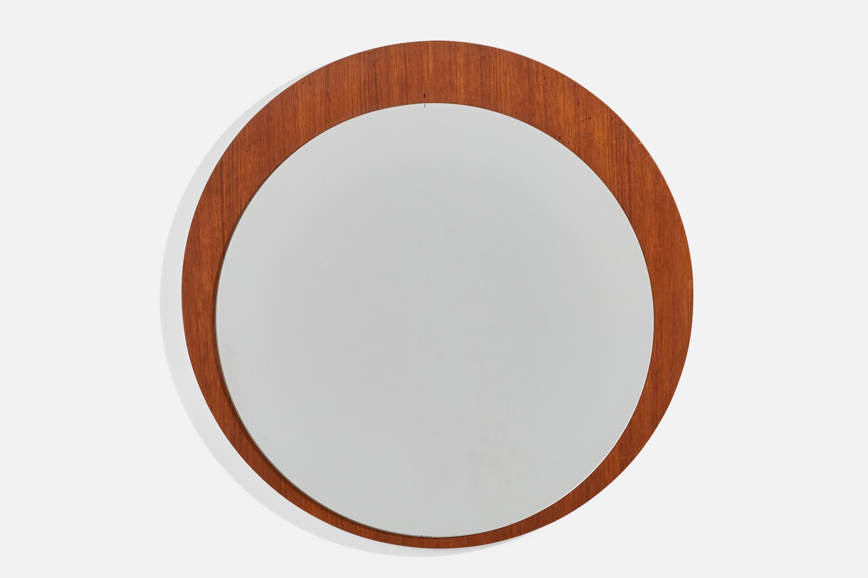 Teck Designer danois, miroir mural, teck, Danemark, années 1950 en vente