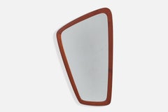 Danish Designer, Wall Mirror, Teak, Mirror Glass, Denmark, 1950s