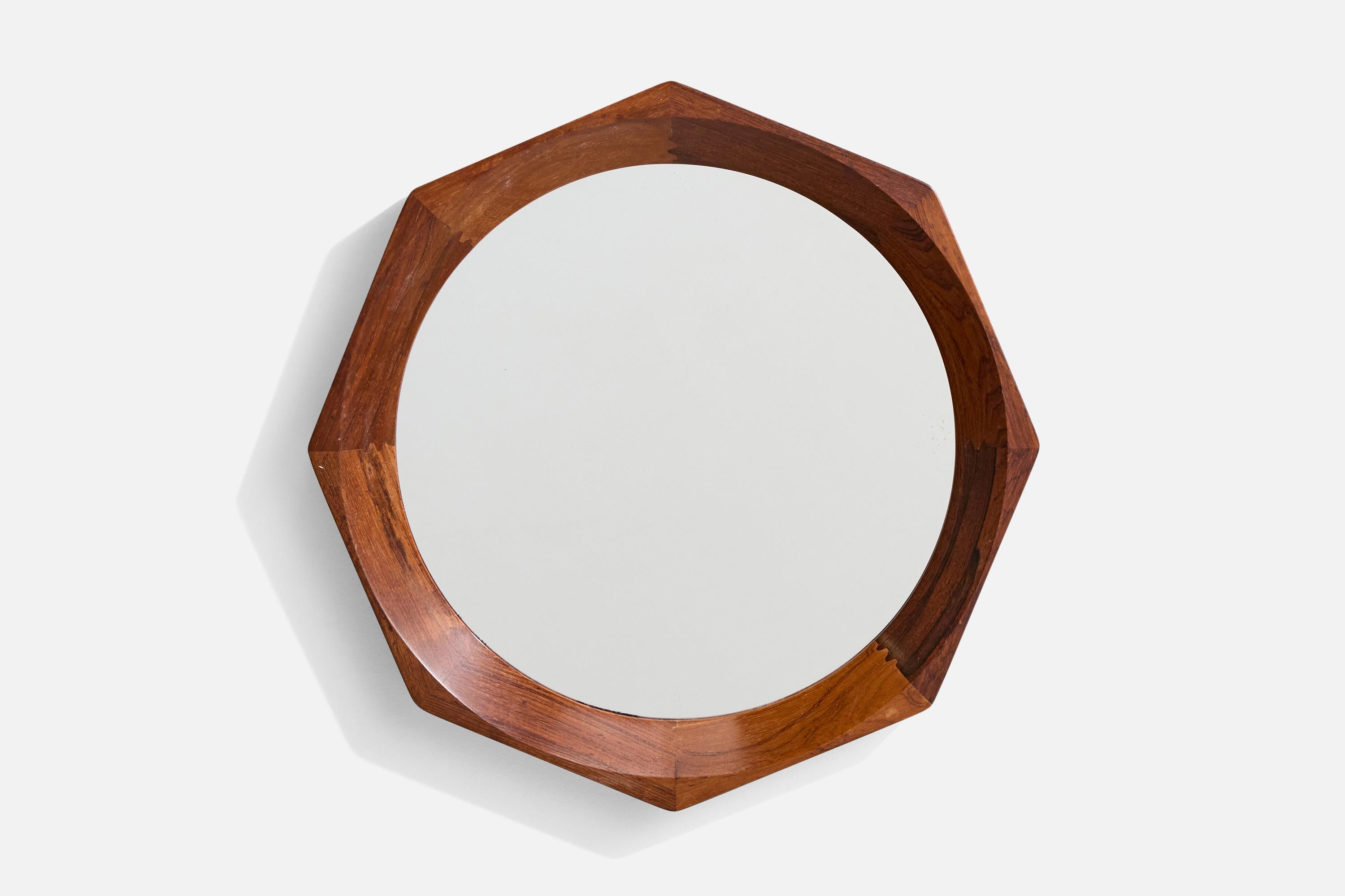 Designer danois, miroirs muraux, teck, Danemark, années 1950 Bon état - En vente à High Point, NC