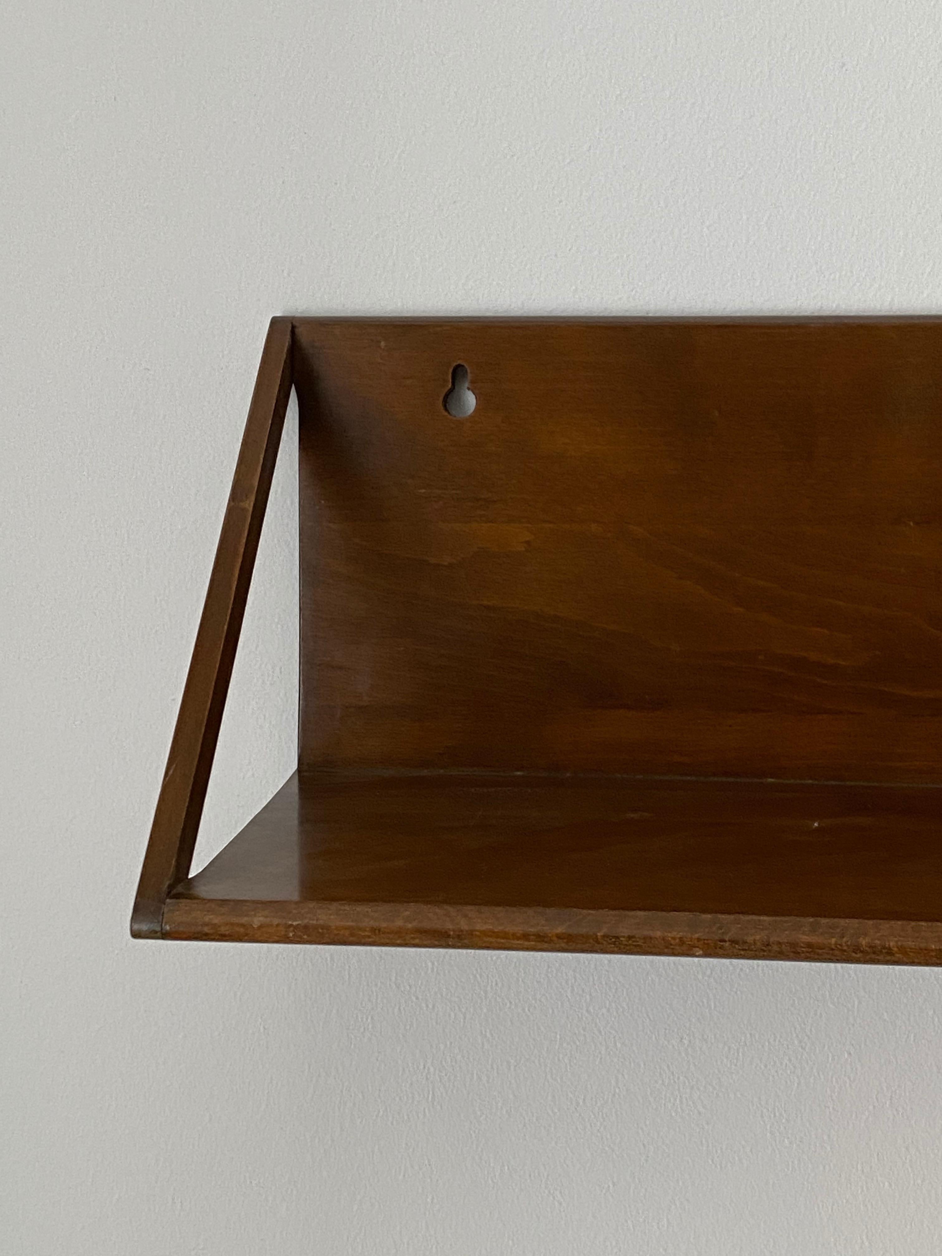 Mid-20th Century Danish Designer, Wall-Mounted Nightstands / Shelves, Solid Wood, Denmark, 1950s