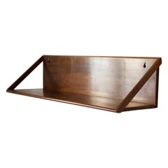 Danish Designer, Wall-Mounted Shelf, Dark Stained Wood, Denmark, 1950s