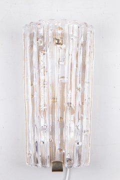 Dänische dänische Designer-Wandleuchte XXL aus Orrefors-Glas und Messing, 1960er Jahre