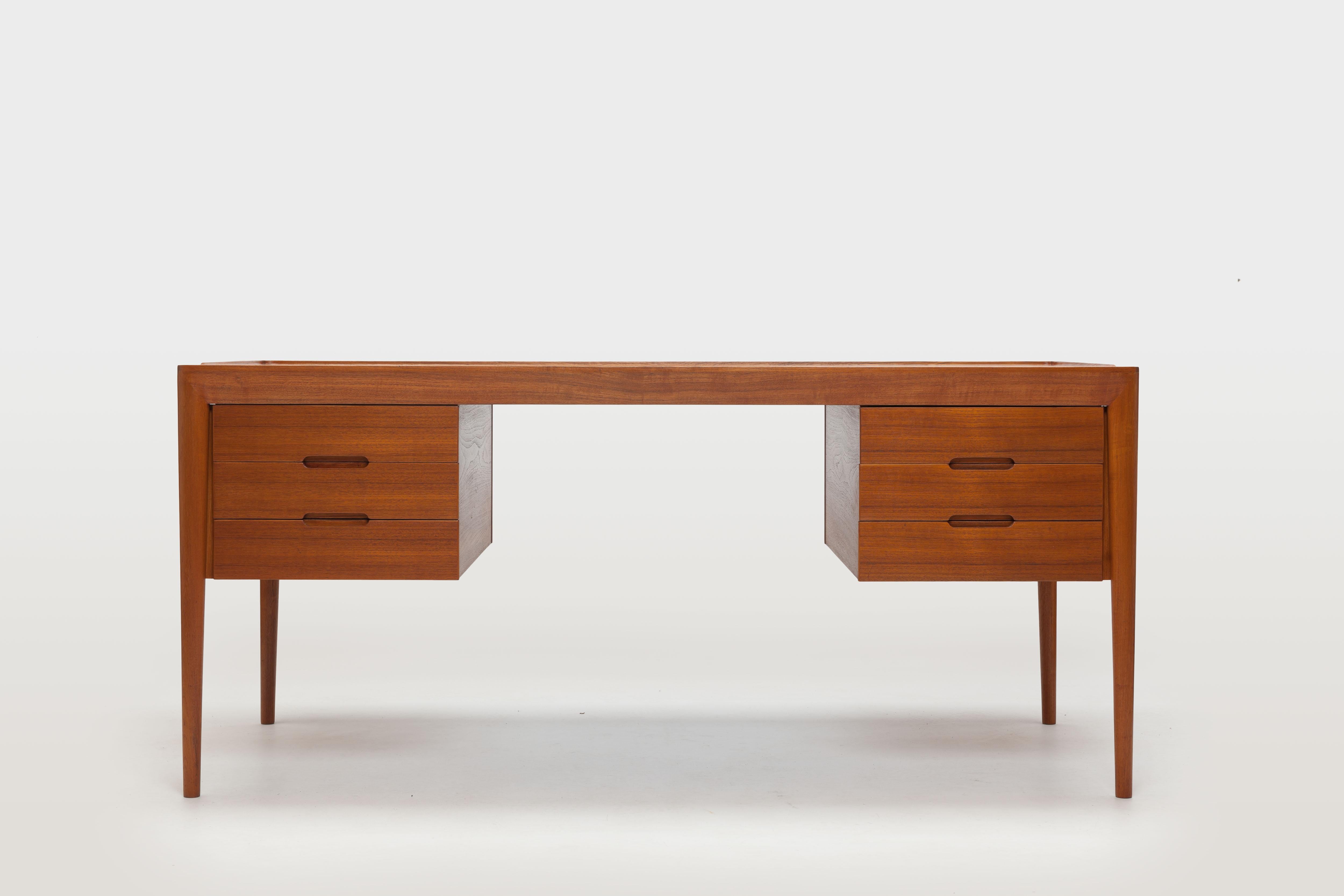 Danish Desk by Erik Riisager Hansen, Haslev Møbelsnedkeri, Denmark For Sale 10