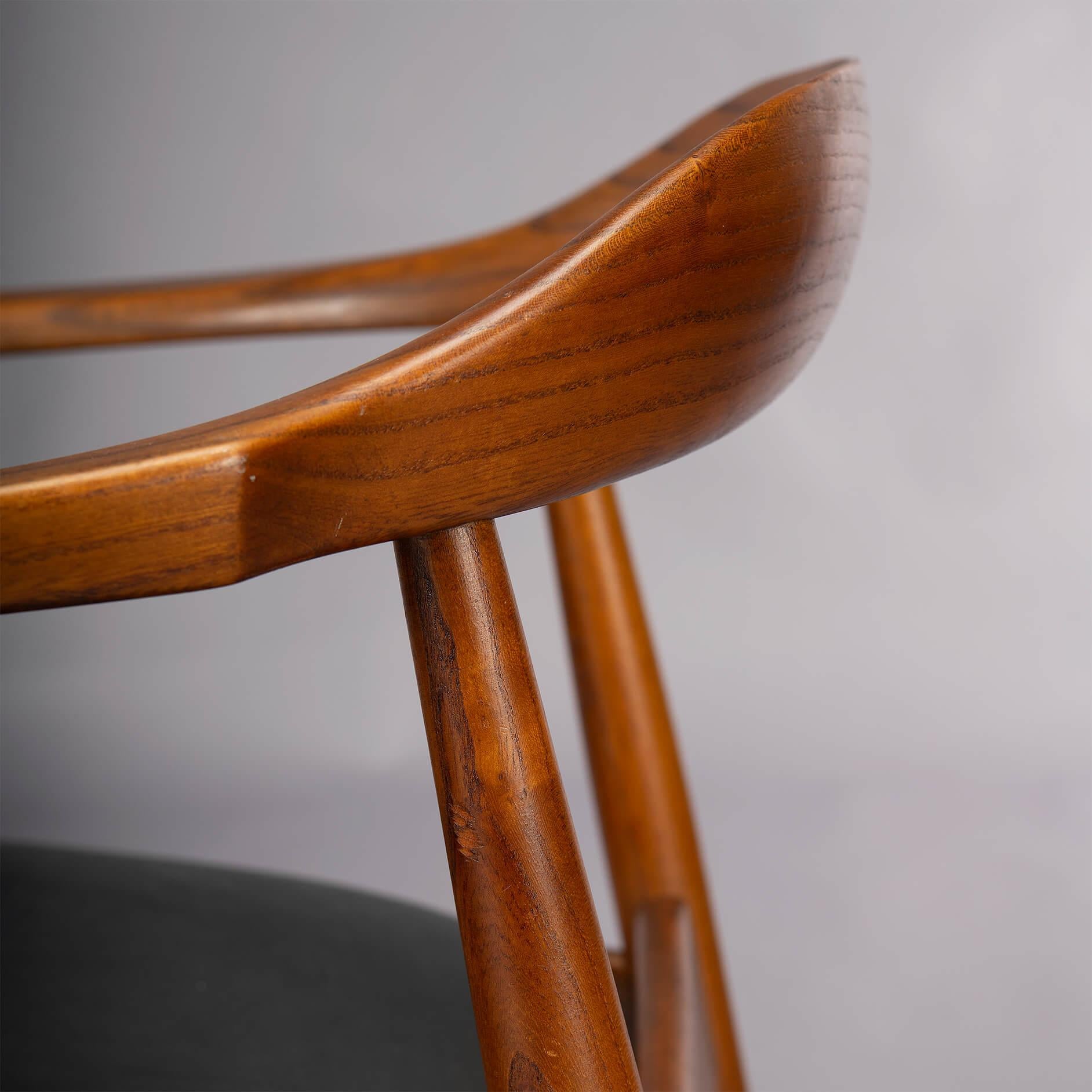 Danish Desk Chair in Elm Wood by Arne Wahl Iversen for N. Eilersen, 1960s For Sale 3