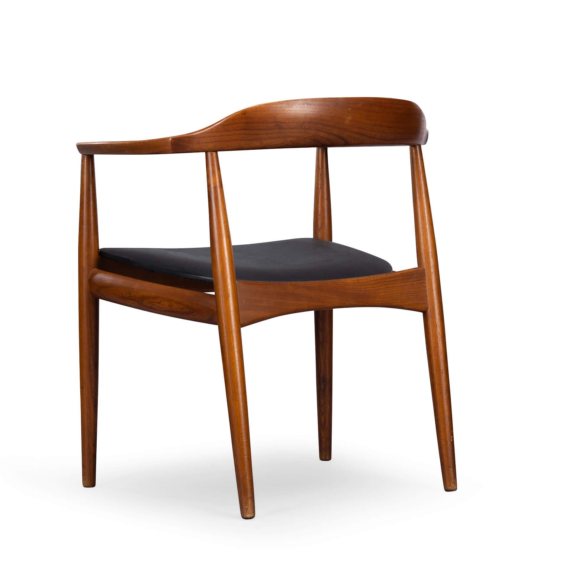 Mid-20th Century Danish Desk Chair in Elm Wood by Arne Wahl Iversen for N. Eilersen, 1960s
