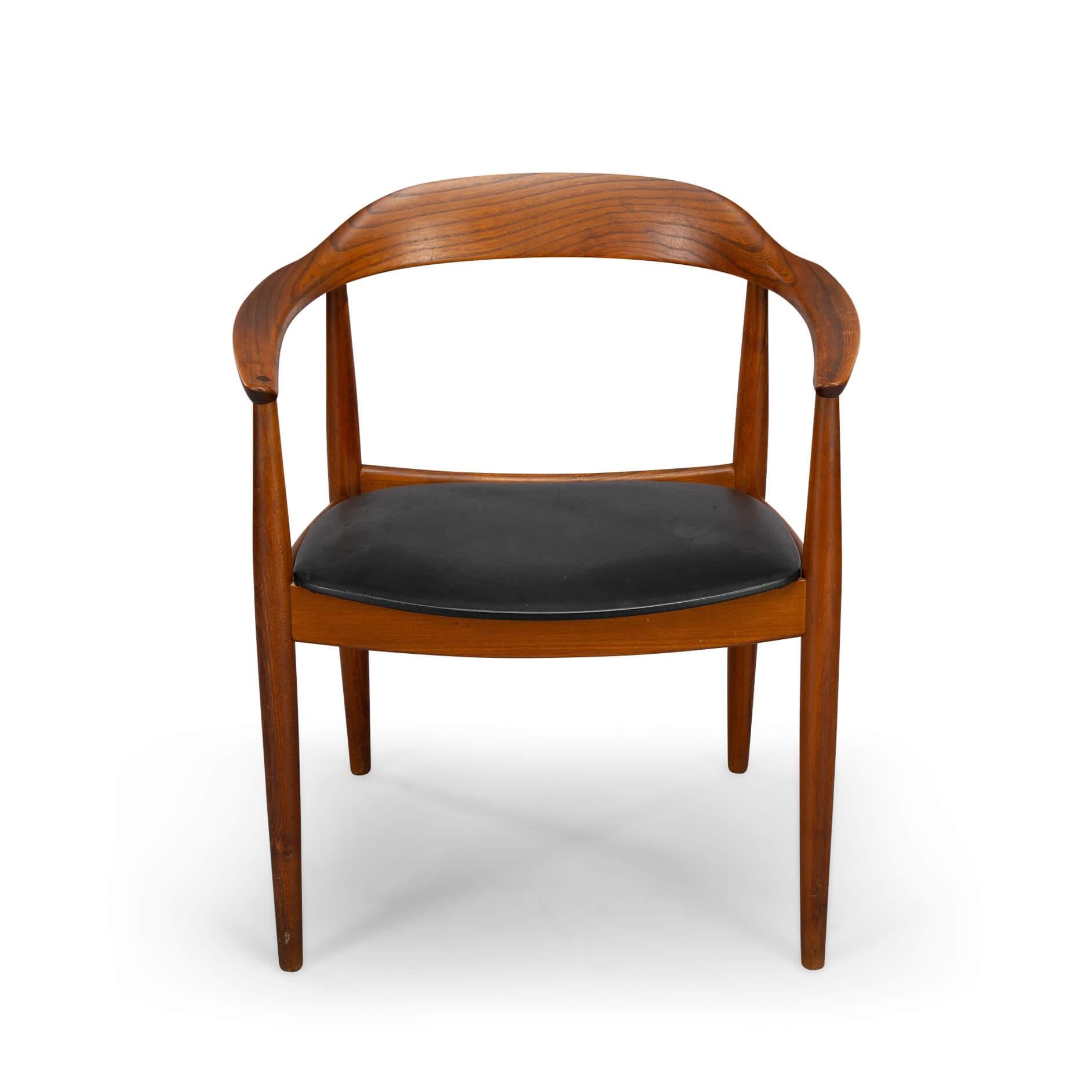 Danish Desk Chair in Elm Wood by Arne Wahl Iversen for N. Eilersen, 1960s For Sale 1