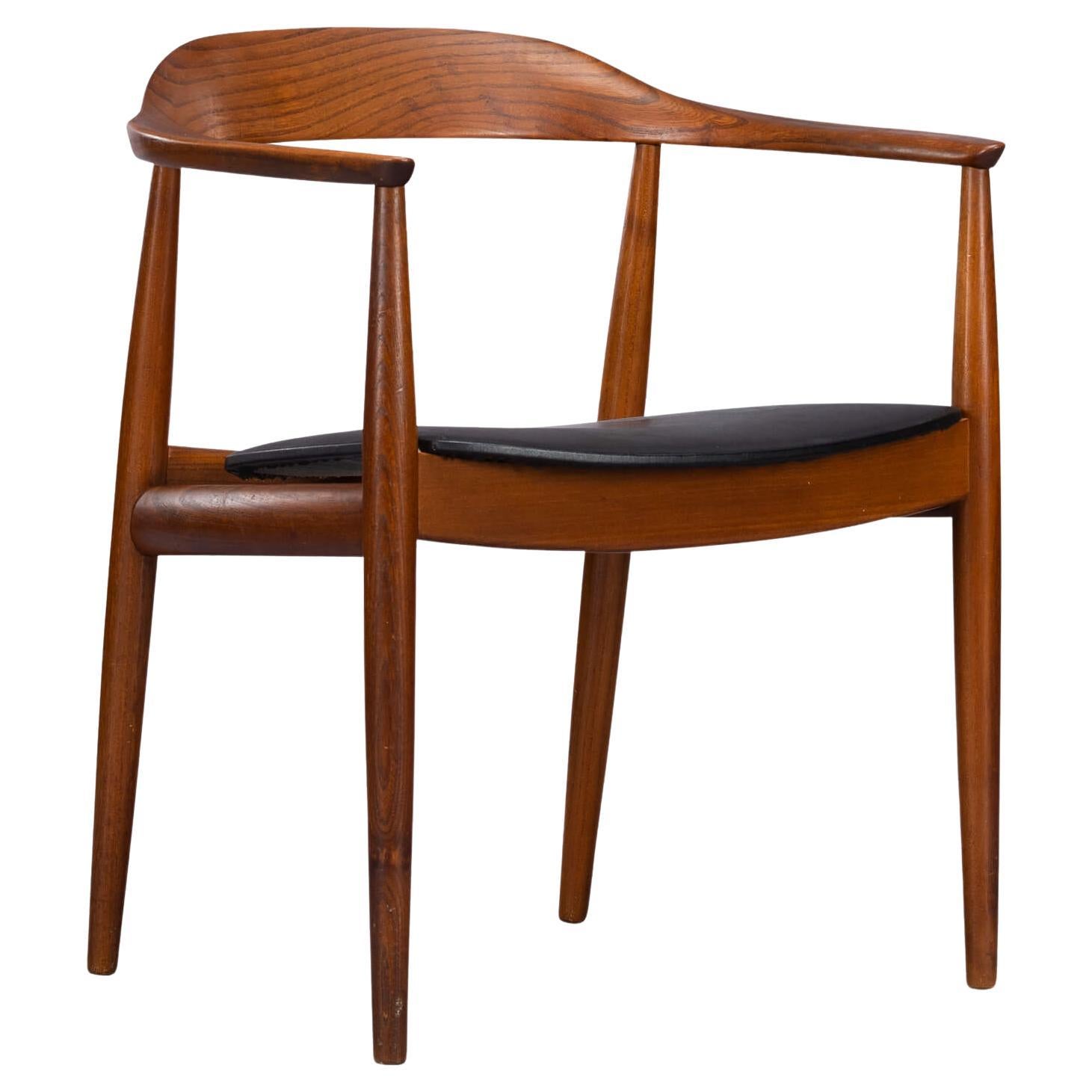 Danish Desk Chair in Elm Wood by Arne Wahl Iversen for N. Eilersen, 1960s For Sale