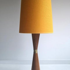 Danish Diabolo Floor Lamp with New Upholstered Lampshade, 1960s