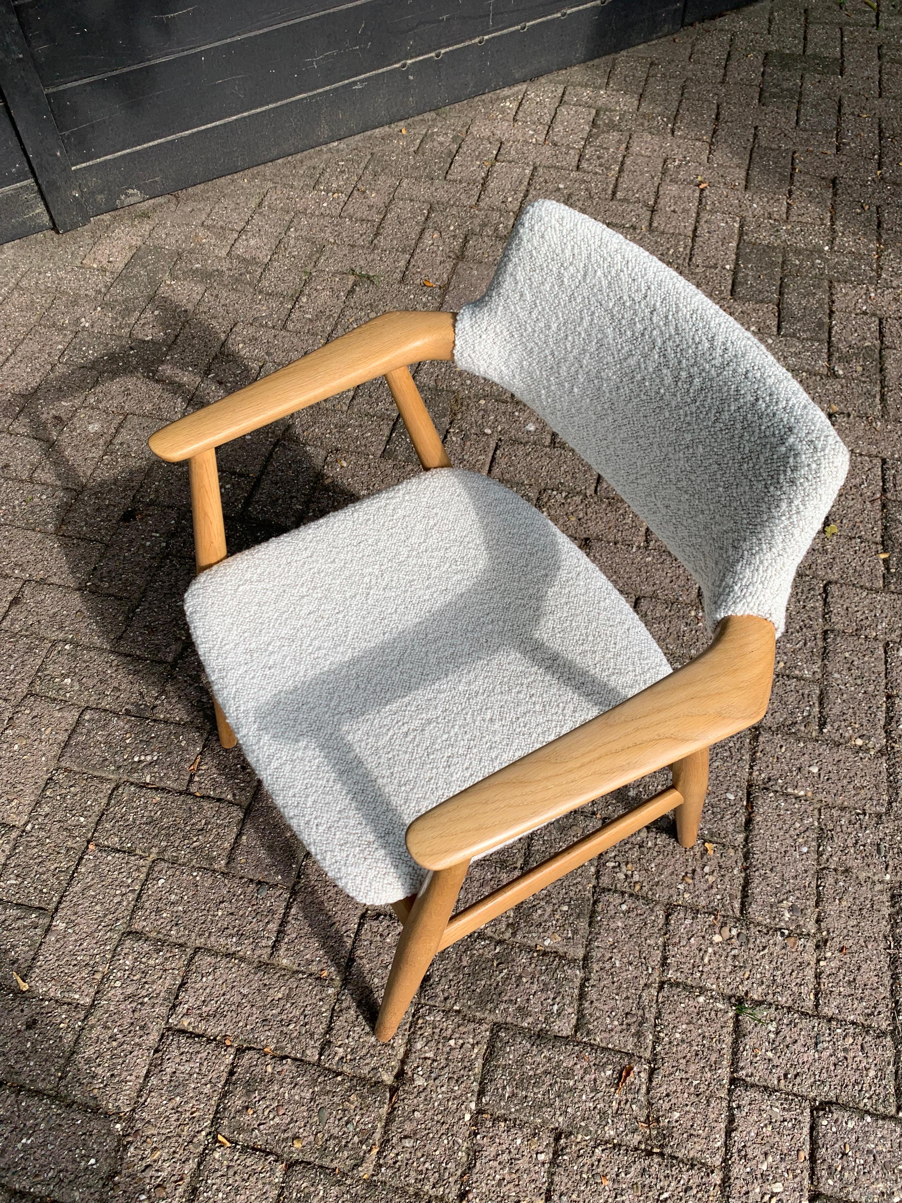 Svend Åge Eriksen Dining Arm Chairs, Glostrup - Dedar 'Karakorum' Bouclé Fabric For Sale 7