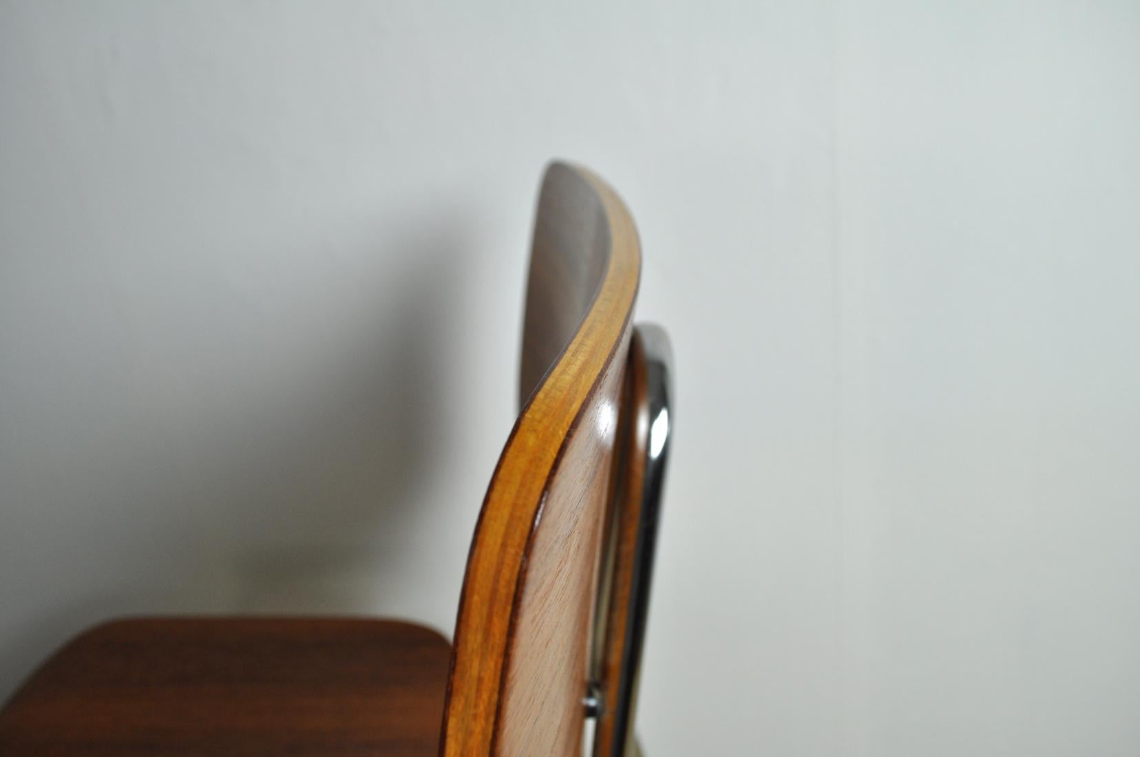 Danish Dining Chair by Duba, Teak and Chromed Steel 5