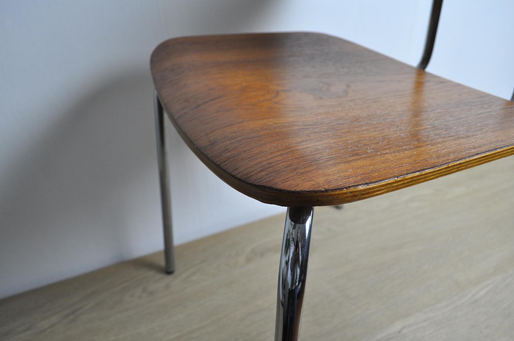 Danish Dining Chair by Duba, Teak and Chromed Steel 6
