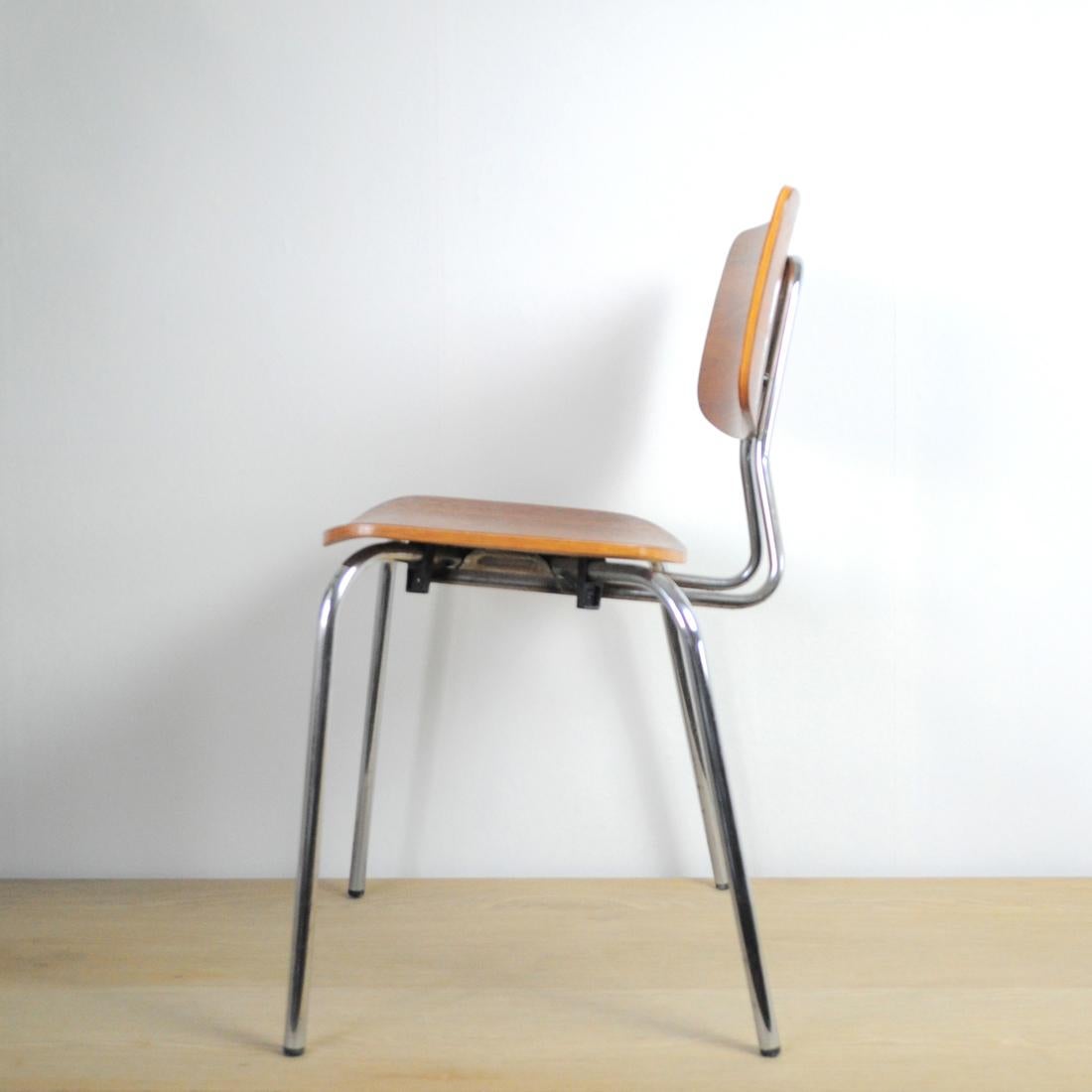 Danish Dining Chair by Duba, Teak and Chromed Steel 10