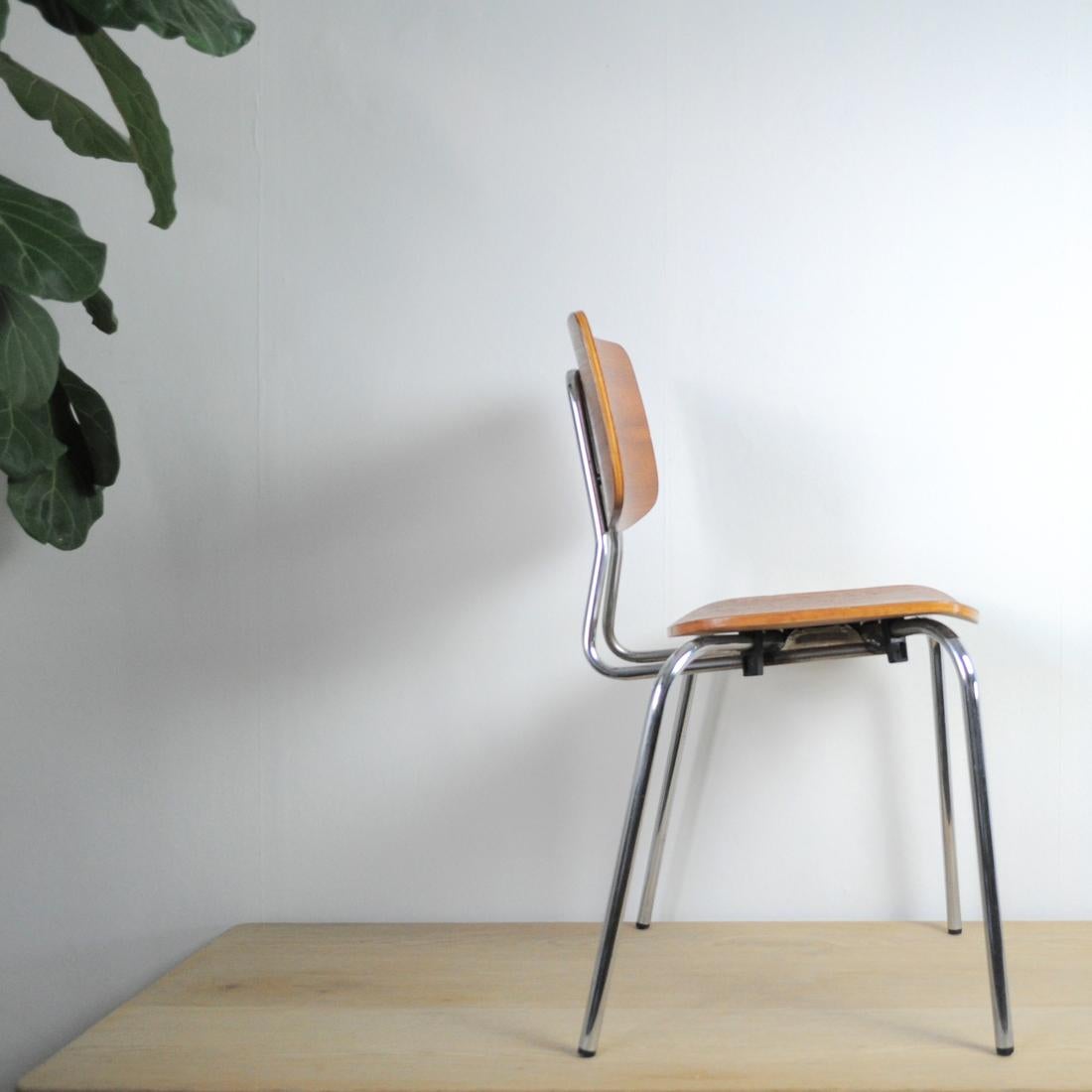 Danish Dining Chair by Duba, Teak and Chromed Steel 11