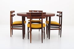 Danish Dining Chairs and Table in Rosewood by Poul Hundevad