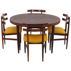 Danish Dining Chairs and Table in Rosewood by Poul Hundevad